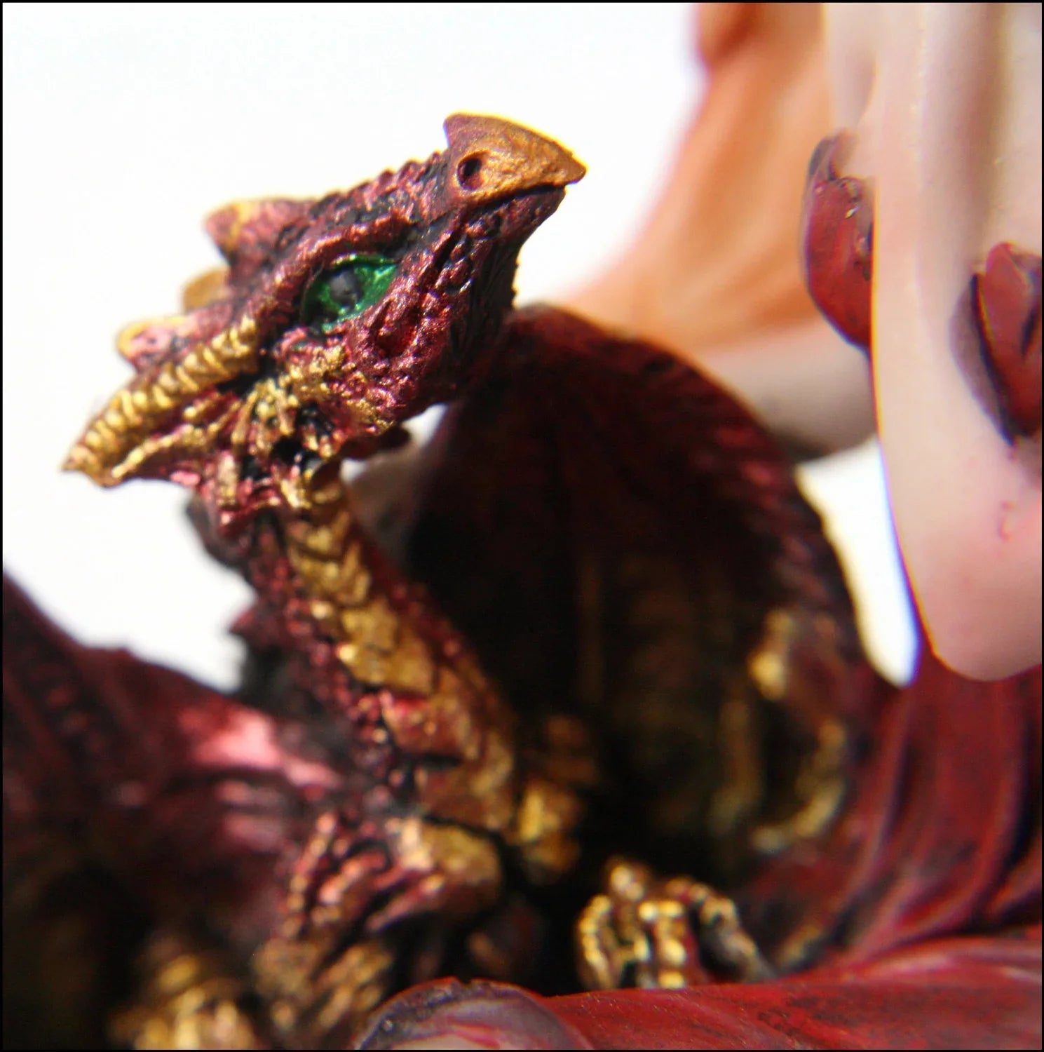 5" Fairy with Red Dragon - cast in top-notch resin with a feel like ceramic