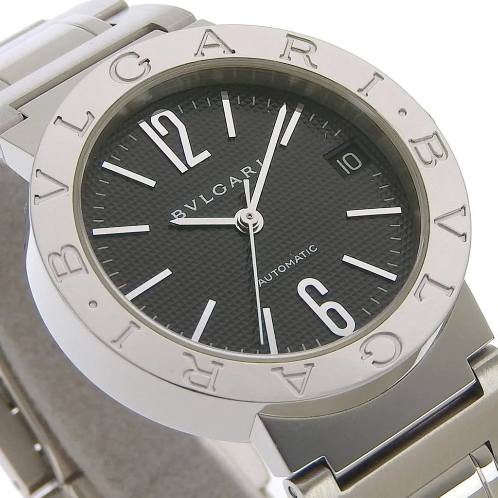 Pre-Owned  Bulgari   stainless steel self-winding boys black dial watch (Good)