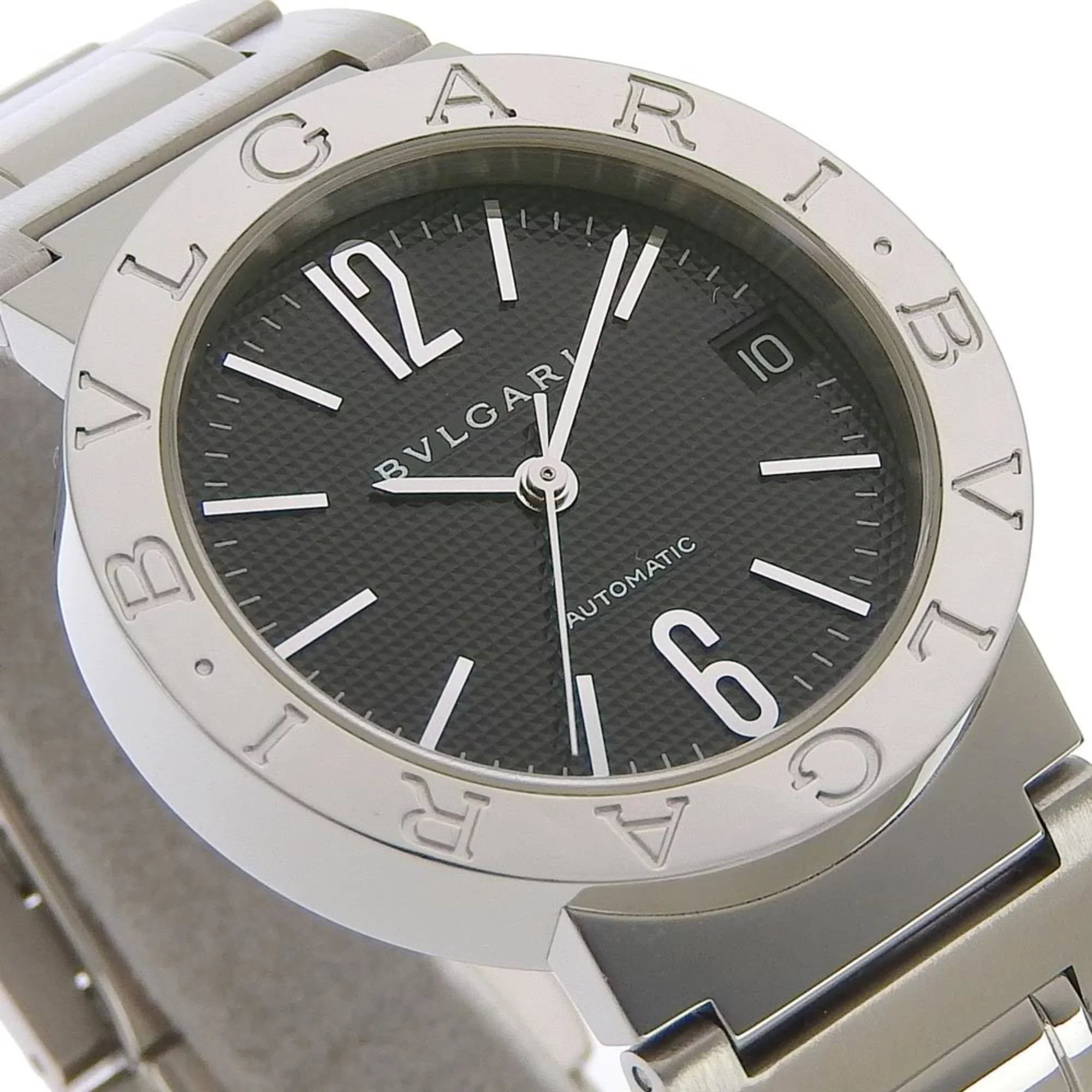 Pre-Owned  Bulgari   stainless steel self-winding boys black dial watch (Good)