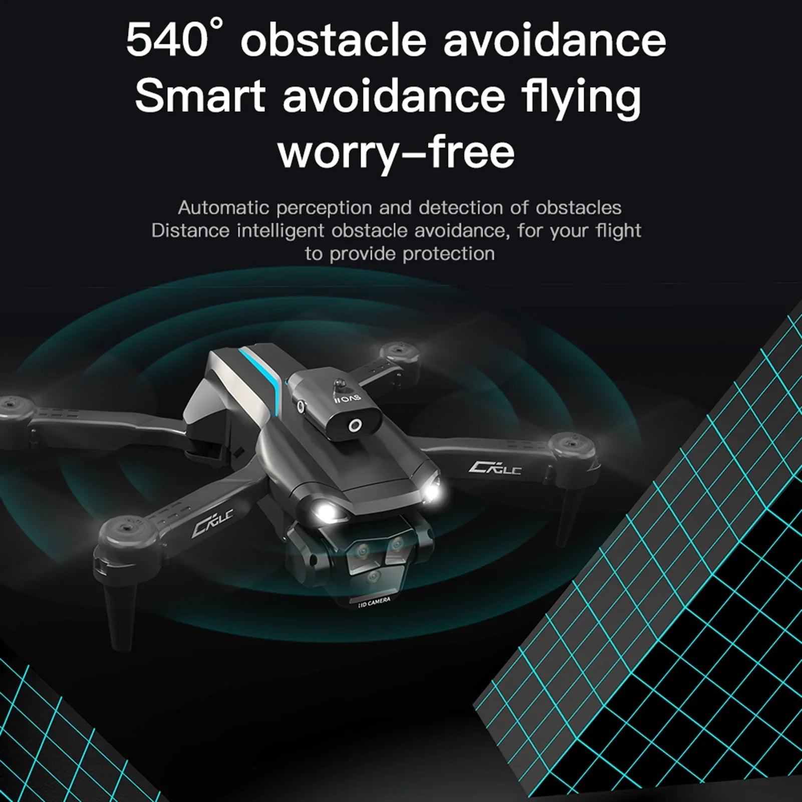 Dcenta Remote Control  with Camera 4K 3 Front Camera 2 Bottom Camera Obstacle Avoidance 5GWiFi  Storage Bag Package Trajectory Flight Gesture Photography Follow Flight