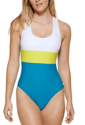 Calvin Klein   Colorblocked Cross-Back One-Piece Swimsuit,  4