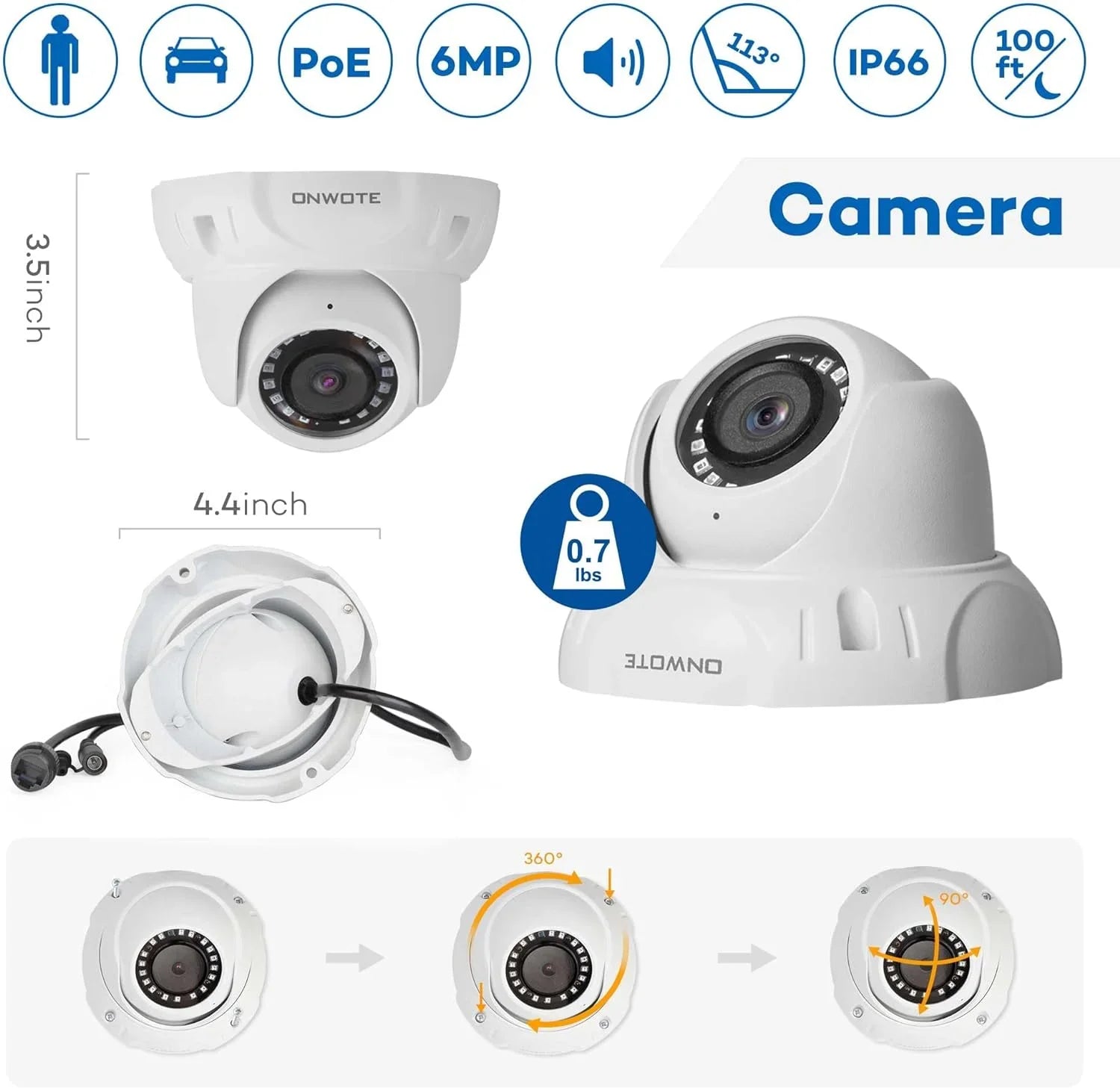 4K 16 Channel PoE Security Camera System,  Human & Vehicle Detection, 16CH 4K 8MP  with 4TB  pre-installed for 24-7 Recording, 16pcs 6MP Outdoor PoE  Cameras, Business Surveillance