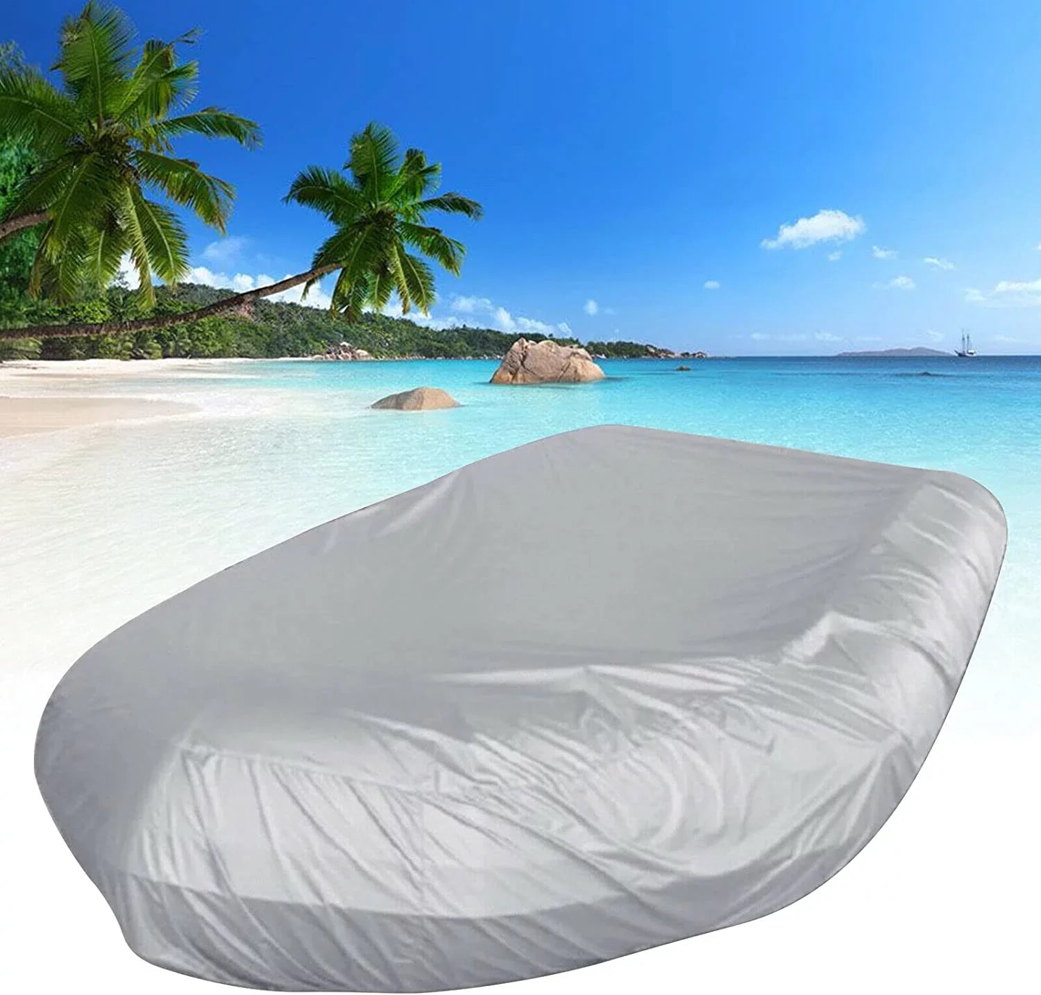 Durable Waterproof Dustproof Boat Cover Inflatable Boat Dinghy Cover Silver Grey