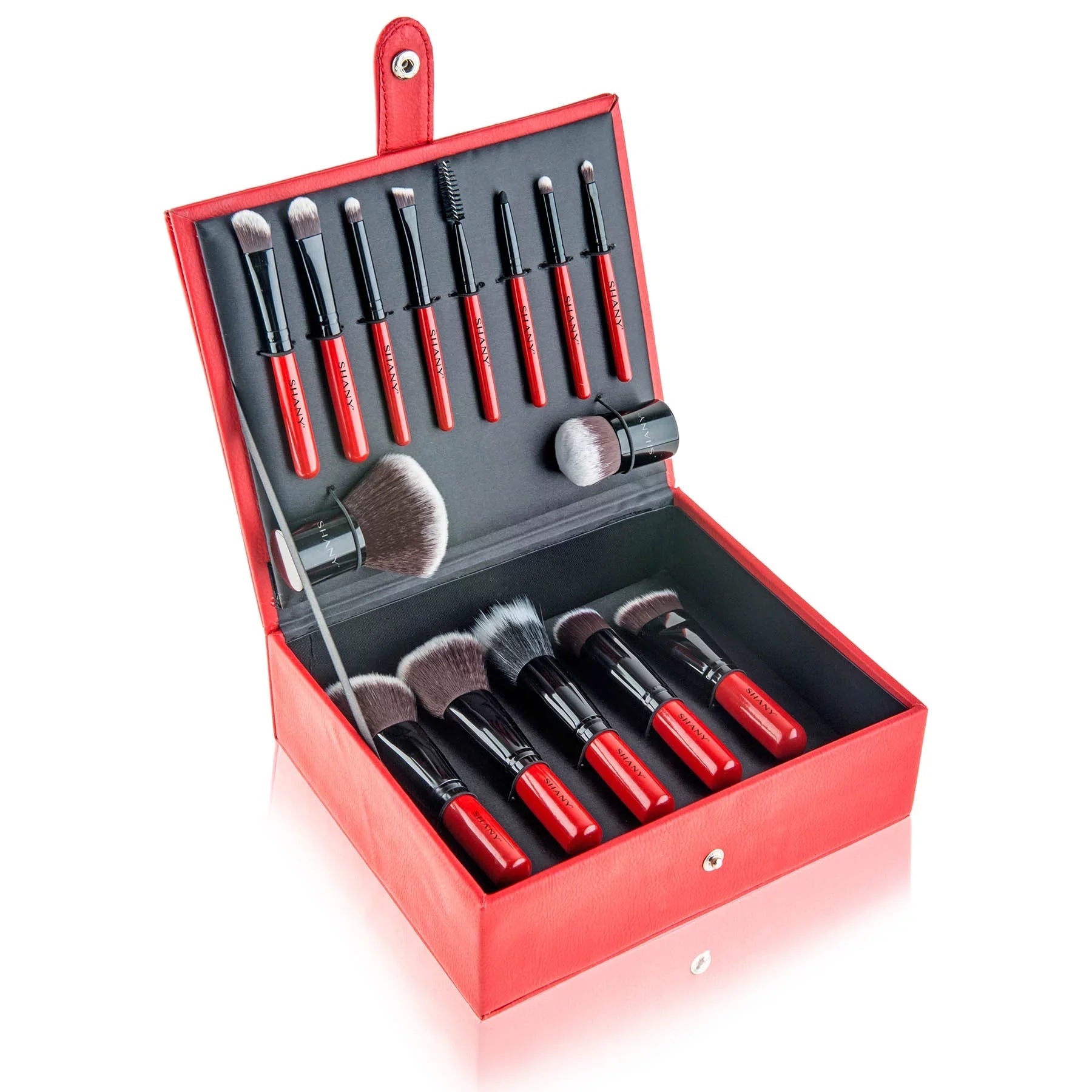 Vanity Vox- 15 Pc Premium Cosmetics Brush Set with Stylish Storage Box and Stand