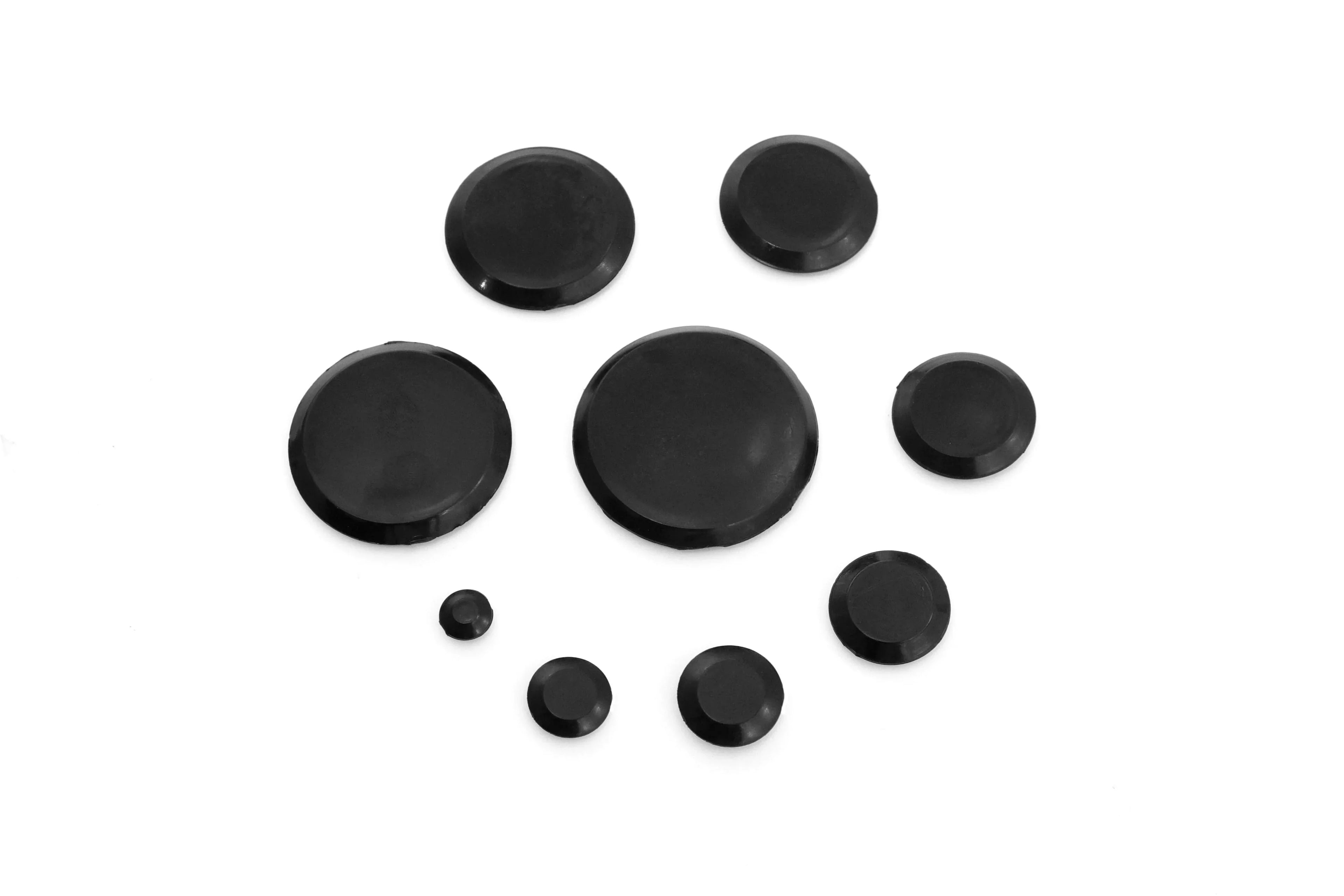Red Hound Auto 250 Piece Flush Mount Black Hole Plug Assortment for Auto Body and Sheet Metal Assorted Sizes for 1/4, 3/8, 1/2, 3/4, 1, 1-1/4, 1-1/2, 1-3/4 and 2 Inch Holes