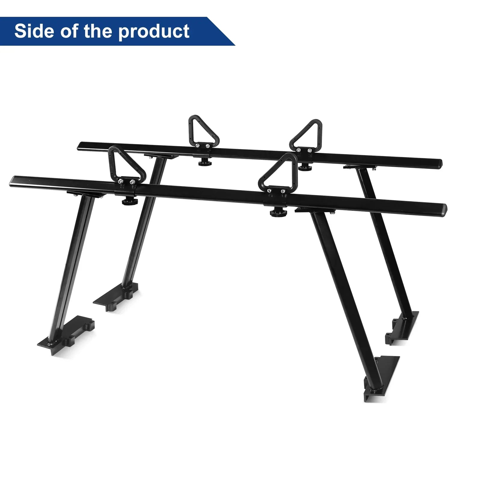 BoardRoad Pickup Truck Ladder Racks, Black Universal Truck Bed Cargo Racks (No-Drilling Required) 1,000lbs Capacity for Kayak Surfboard Lumber Ladder Aluminum