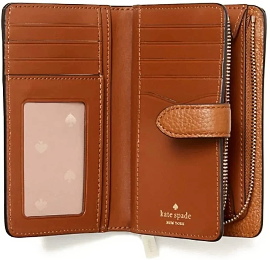 Kate Spade New York Leila Medium Compact Bifold Wallet Leather Warm Gingerbread