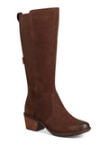 Womens Brown Waterproof Goring Padded Anaya Round Toe Block Heel Zip-Up Leather Riding Boot 8