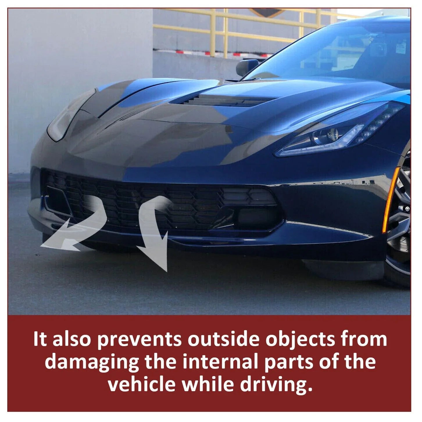 Teledu For 14-19 Chevrolet Corvette  No Camera |  Glossy Black Front Bumper Grille