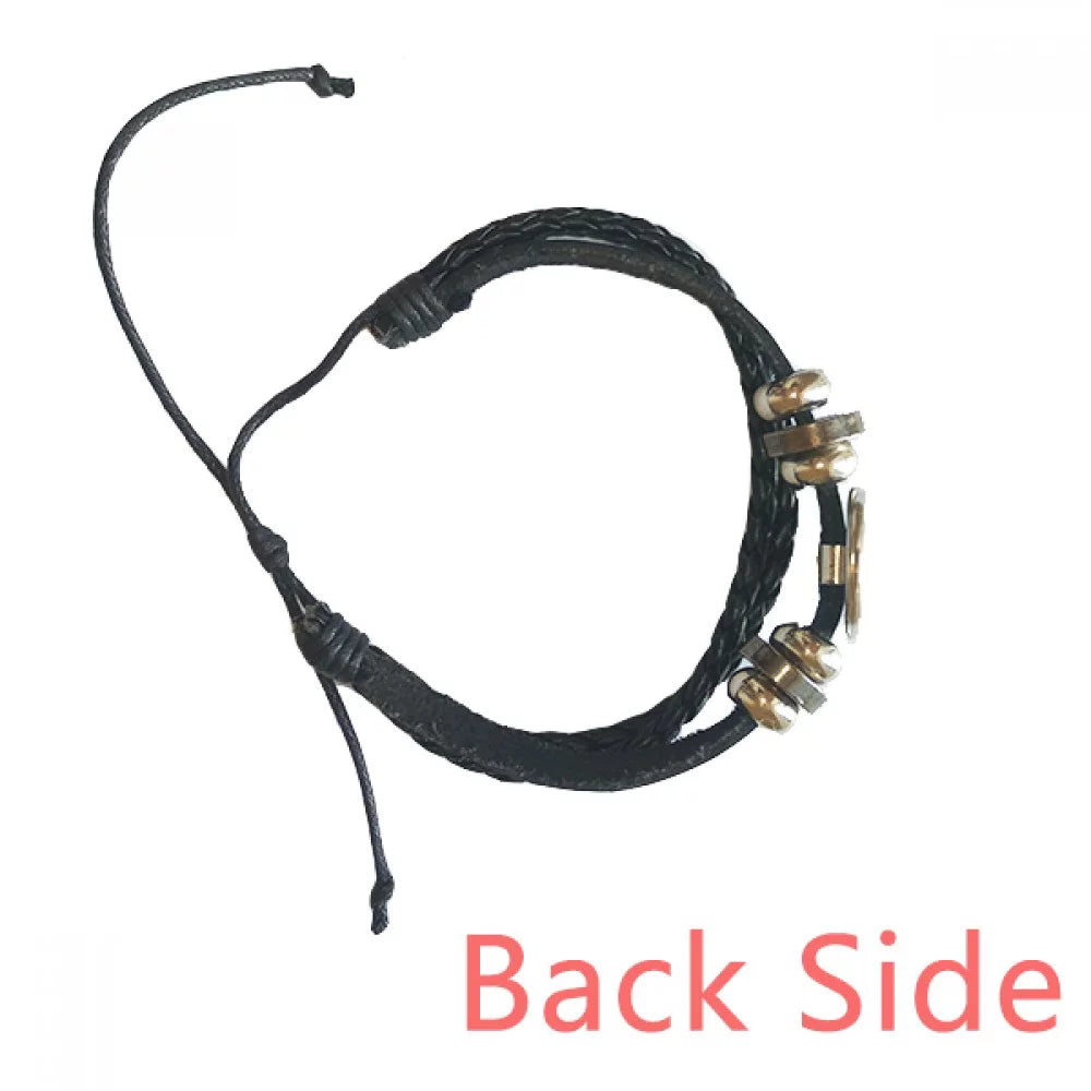 Service Cashier Supermarket Checkout Bracelet Braided Leather Woven Rope Wristband