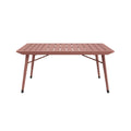 Minimalist Outdoor Aluminum Table with Slatted Design