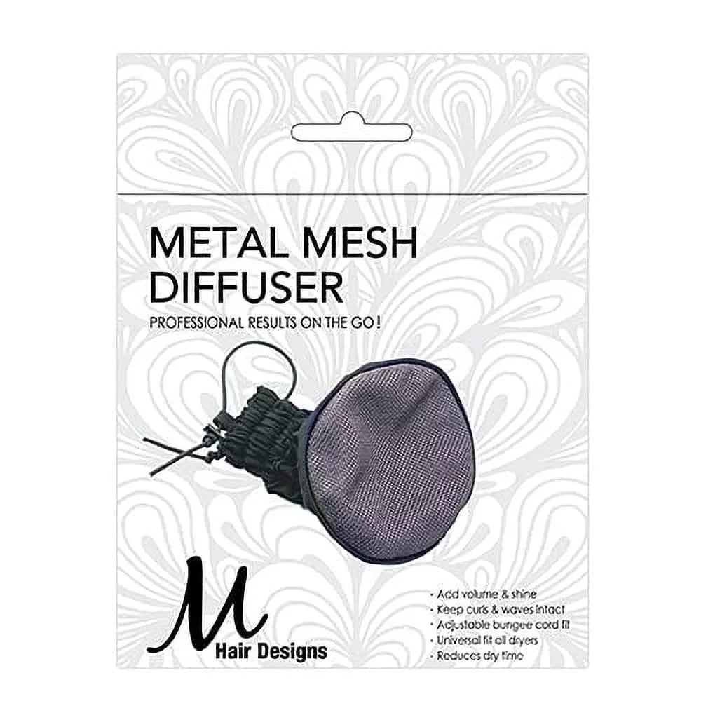 Bundle 2: (1) Turbo Power Twin Turbo 3200 Hair Dryer Black and (1)  Hair Designs Metal Mesh Diffuser