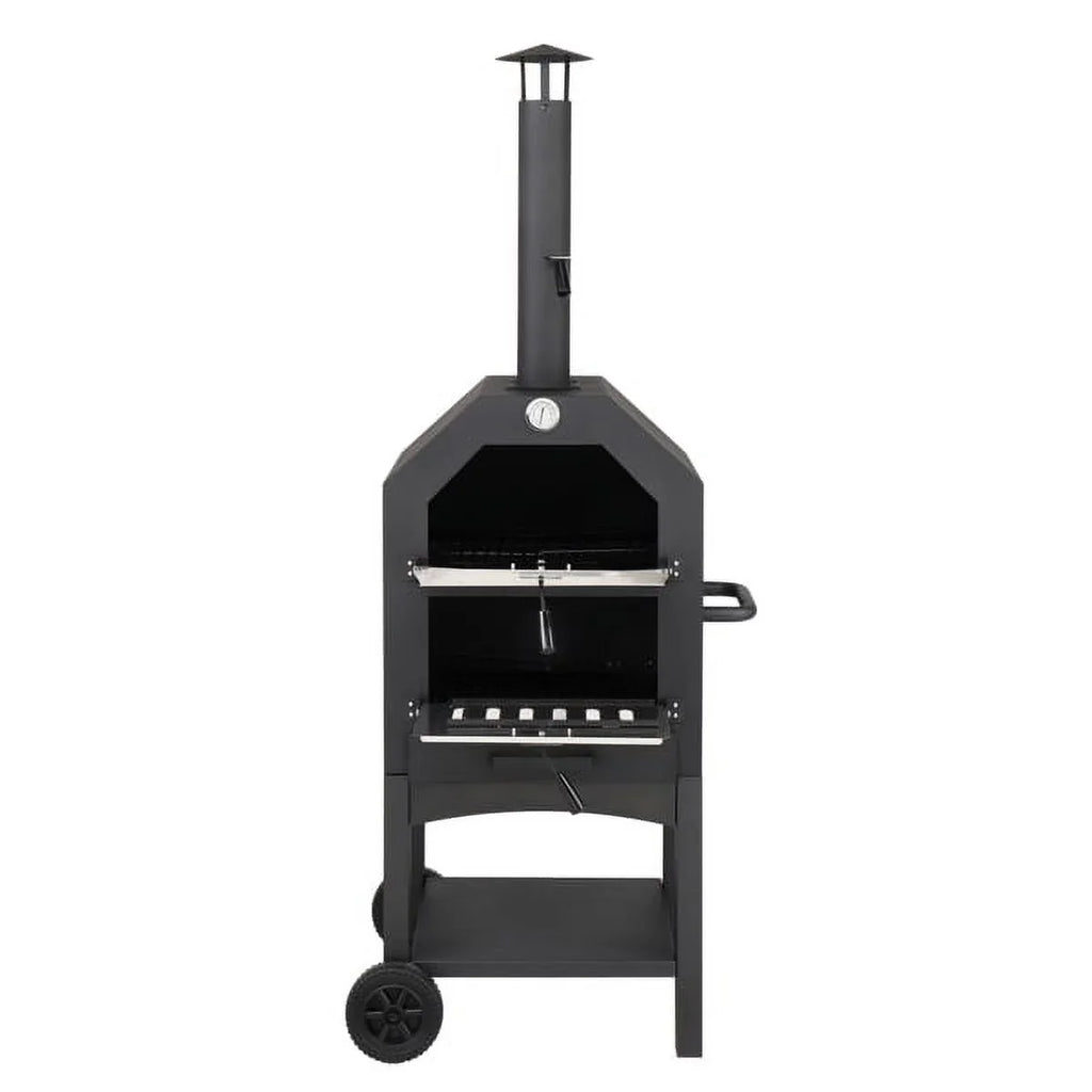 Fithood Outdoor Wood Fired Pizza Oven with Pizza Stone, Pizza Peel, Grill Rack, for Backyard and Camping