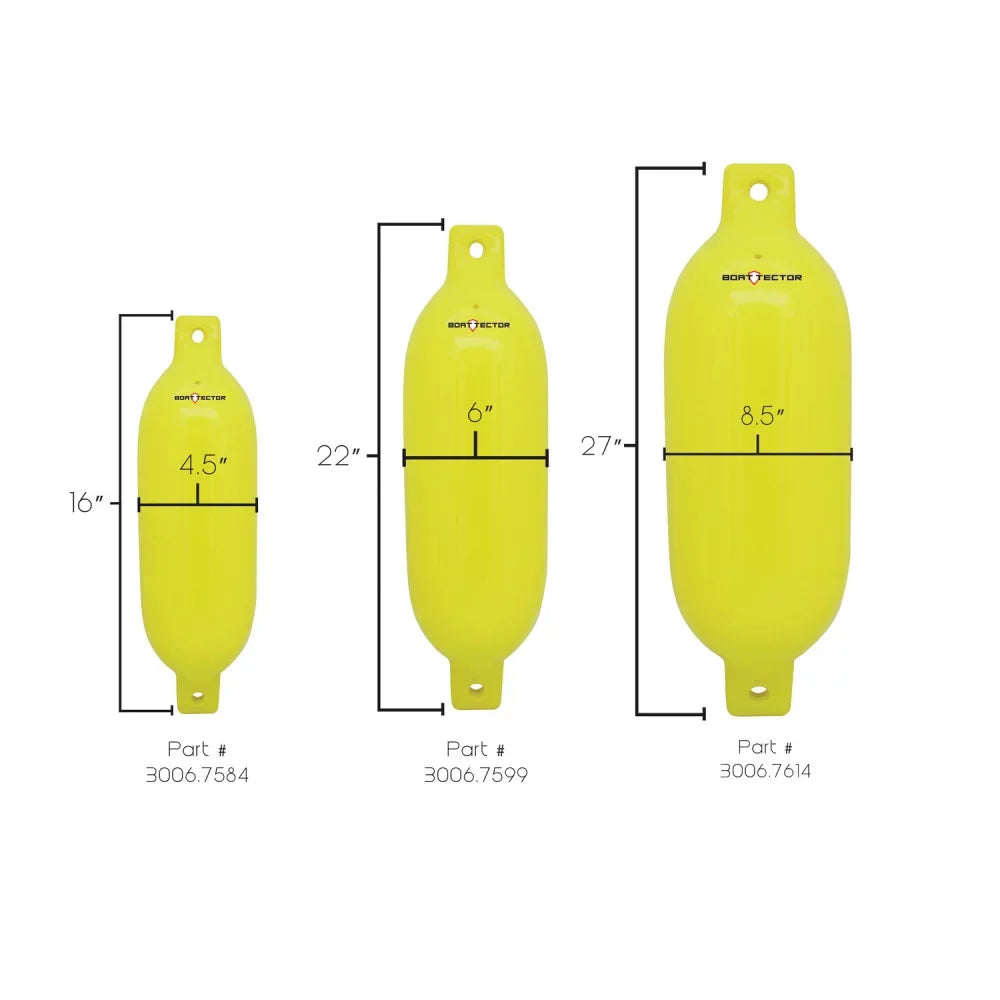 Extreme Max 3006.7599 BoatTector Inflatable Fender Value 2-Pack - 6.5" x 22", Neon Yellow