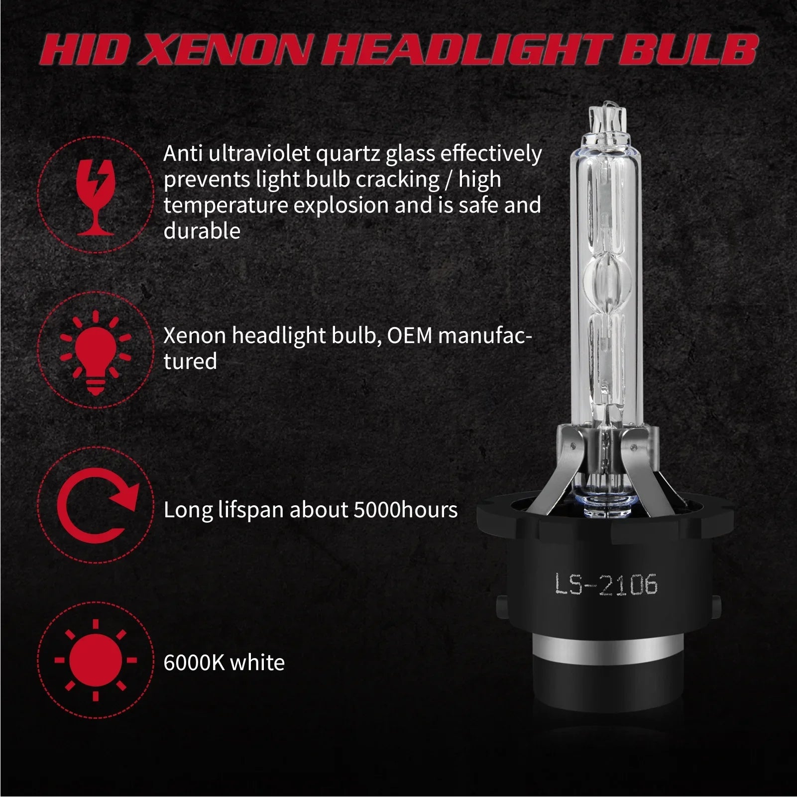 2X  6000K White Hid Headlight Low Beam Bulbs for Lexus  2007 2008 2009 2010 2011 2012 2013 2014 2015