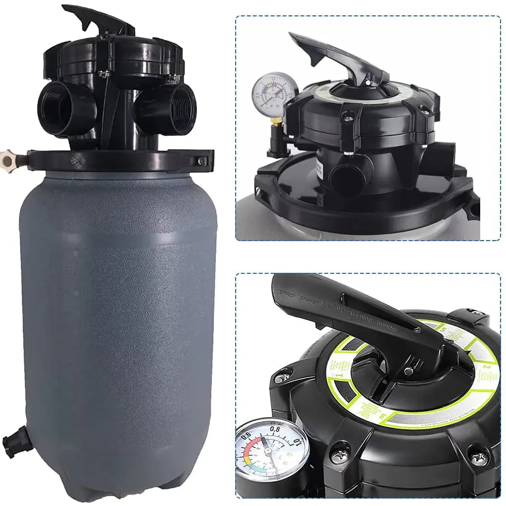 iMeshbean 10" Sand Filter Pump For Above Ground Pool 1200GPH 5-Way Valve with Stand Base Pool Sand Filter 9,000GAL