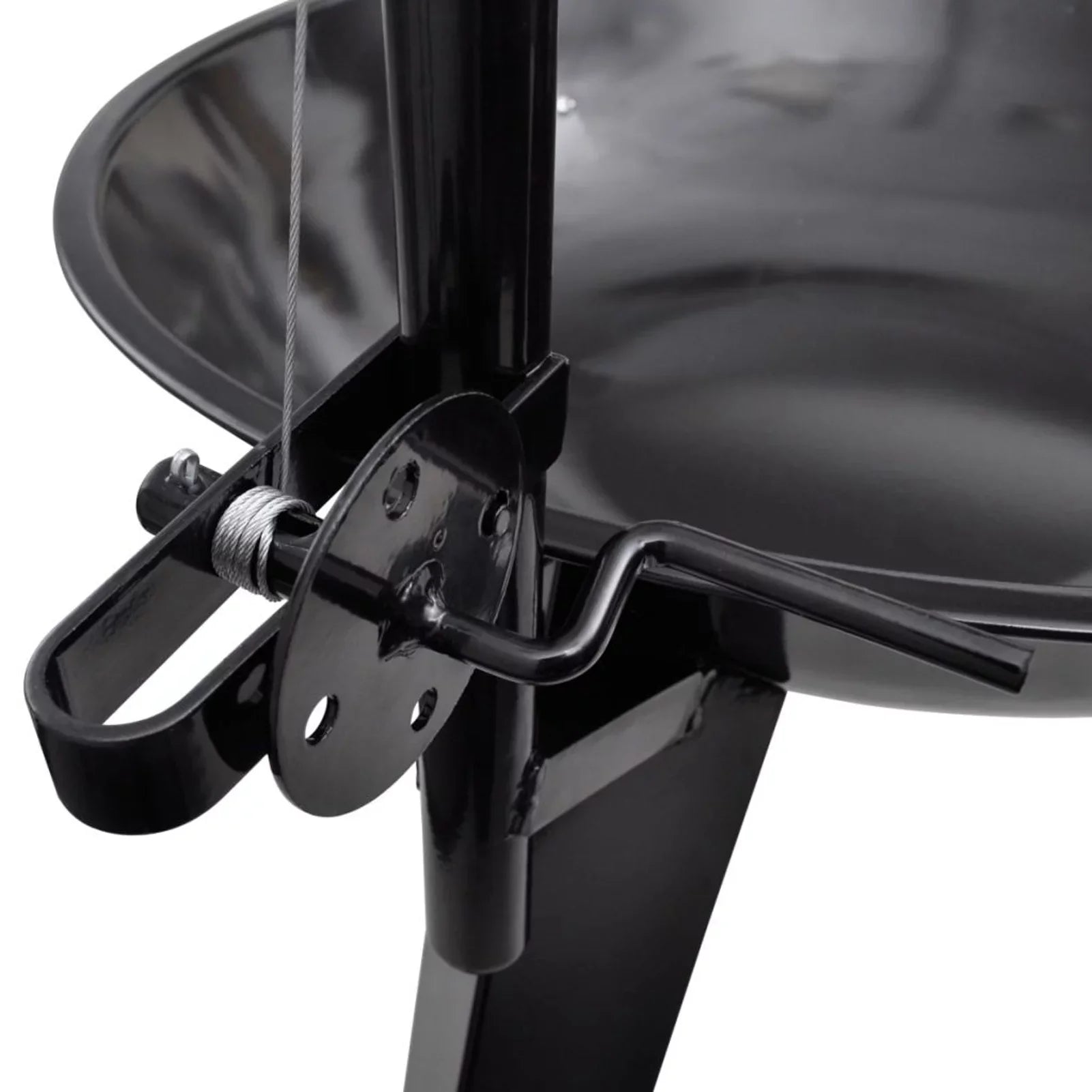 Anself Charcoal  Stand with Hanging Round Grill Plate Steel Barbecue Stand for Camping Cooking, Grilling, Smoking, Picnic, Hiking, Party, Garden, Patio 28.3 x 48.4 Inches (Diameter x )