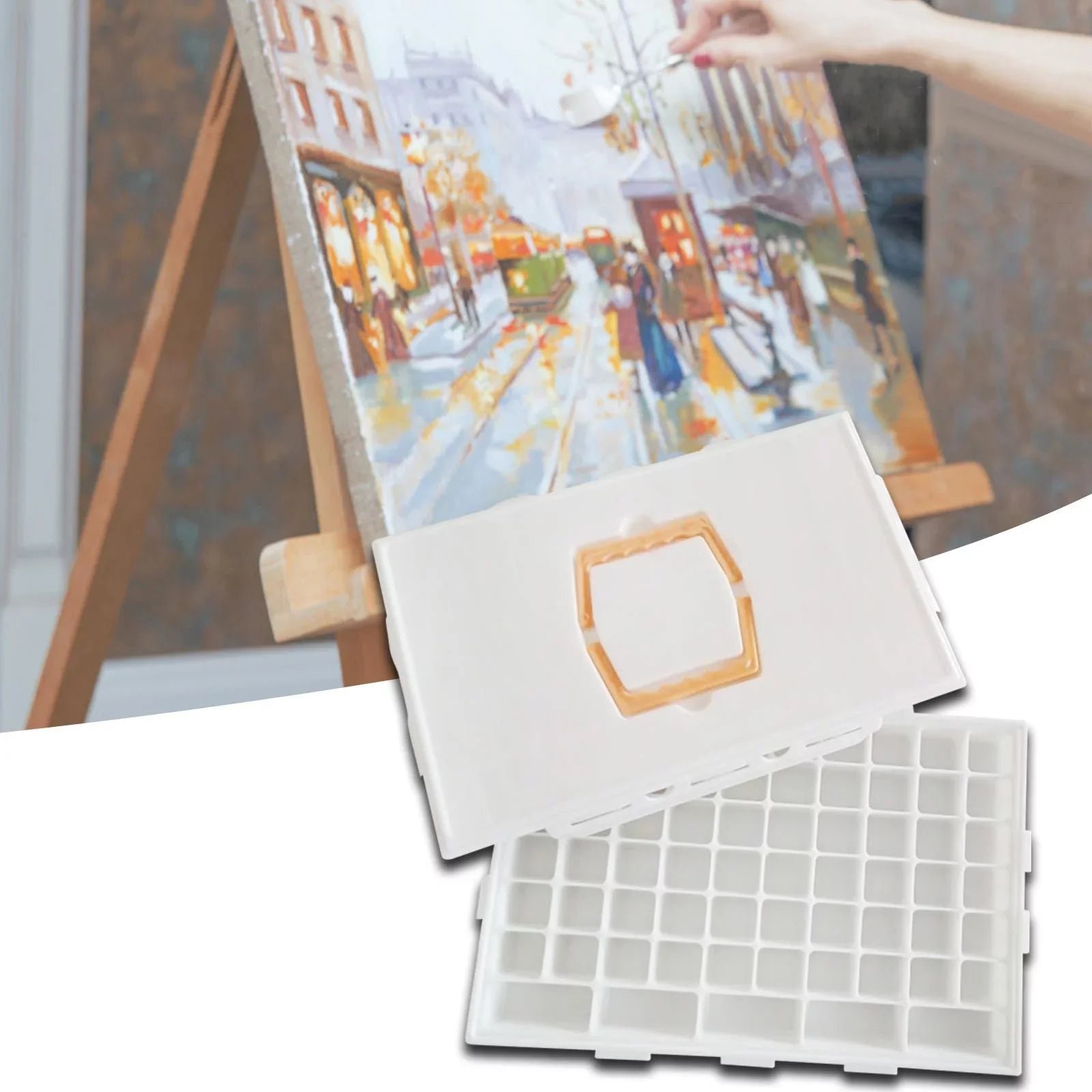 65 Compartments Paint Palette Paint Palette, Container Watercolor Palette, Sealed with Lid Paint Painting Tray for Watercolor Oil Paint