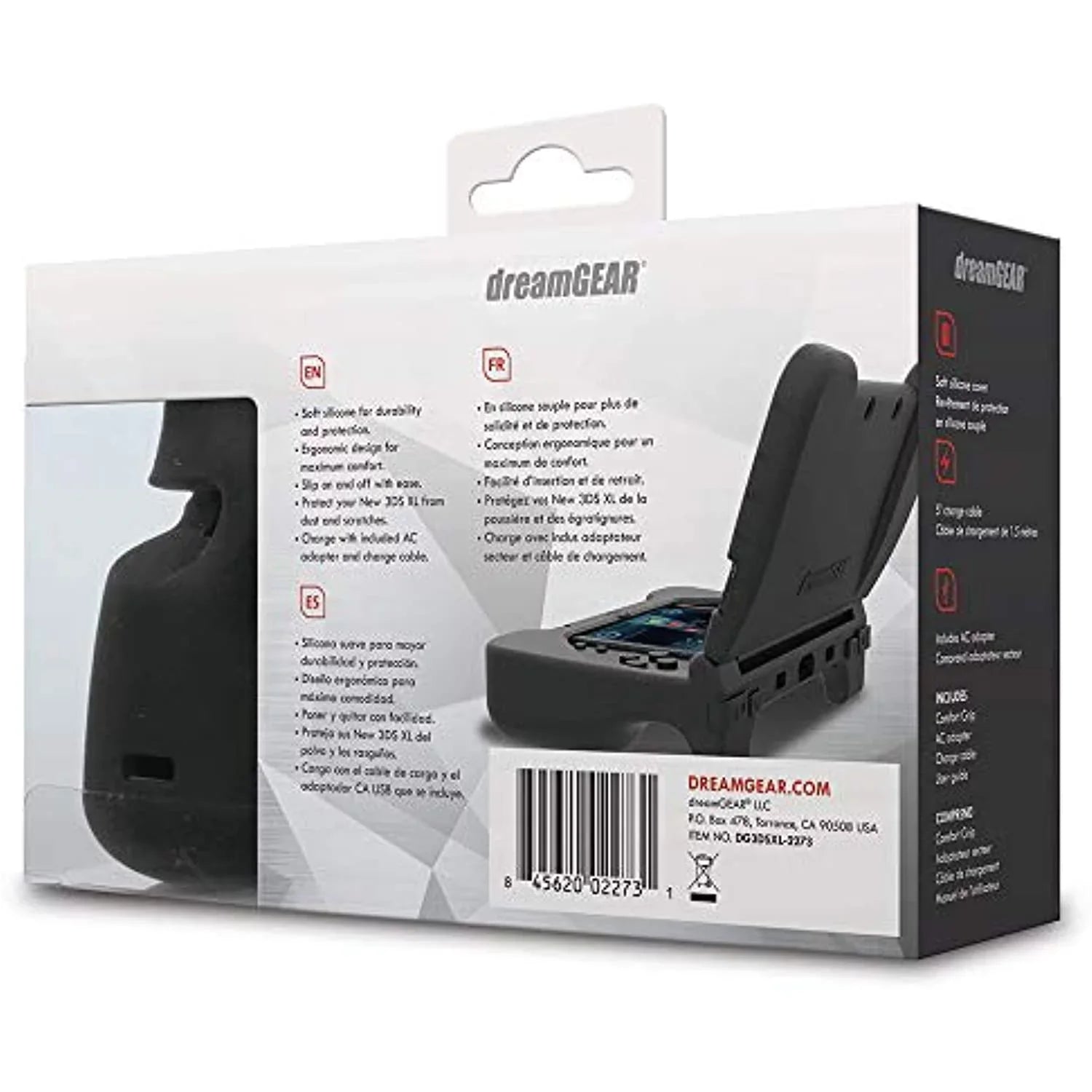 Dreamgear Power Play Kit Accessories: Compatible With Nintendo New 3Ds Xl, 3-In-1 Bundle, Soft Comfort Grip Case, Charging Cable, Ac Adapter, Black