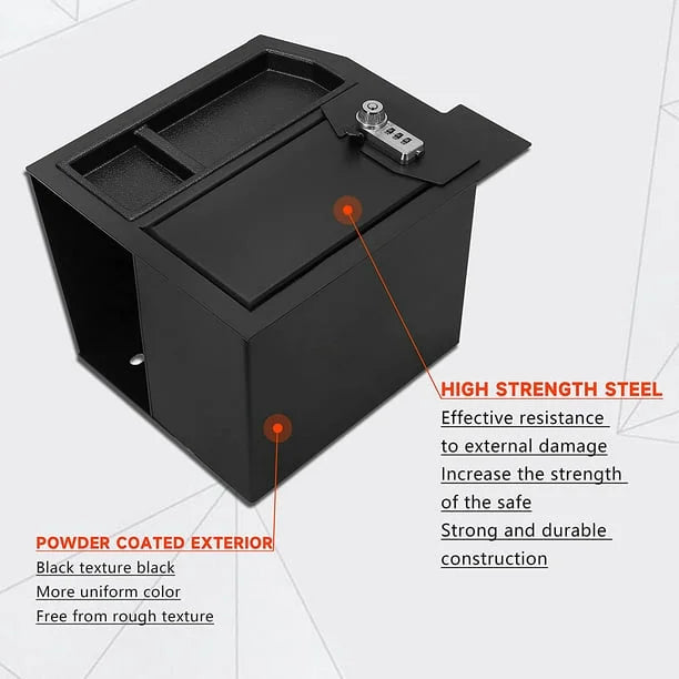 Center Console Gun Safe Storage Box Vault Compatible with 2007 - 2013 Toyota Tundra, 2008 - 2021 Toyota Sequoia