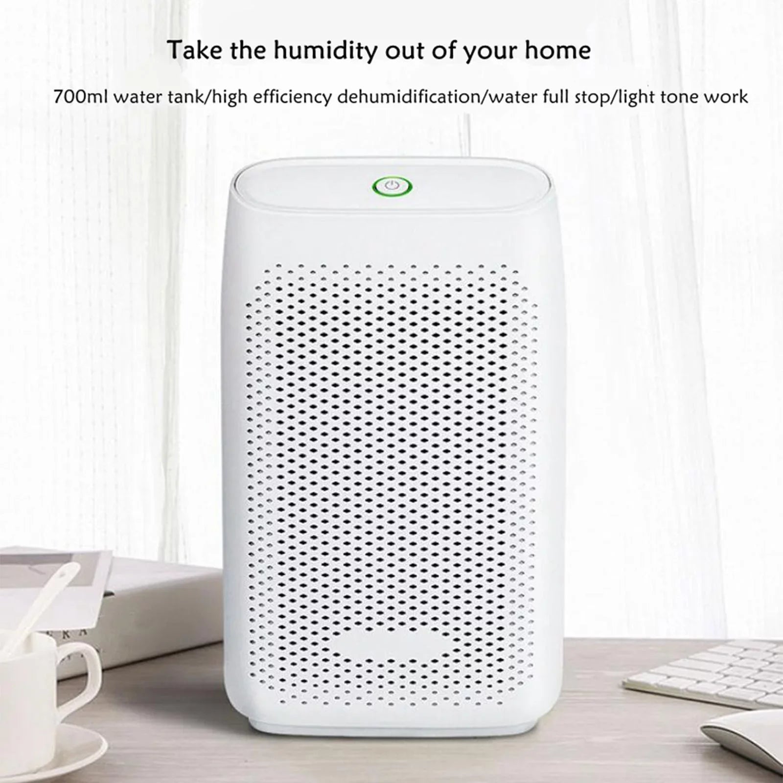 Small Dehumidifier 700ml  For Basement Closet Wardrobe With Semiconductor Technology For Damp Air, , Moisture Energy Efficient Quiet
