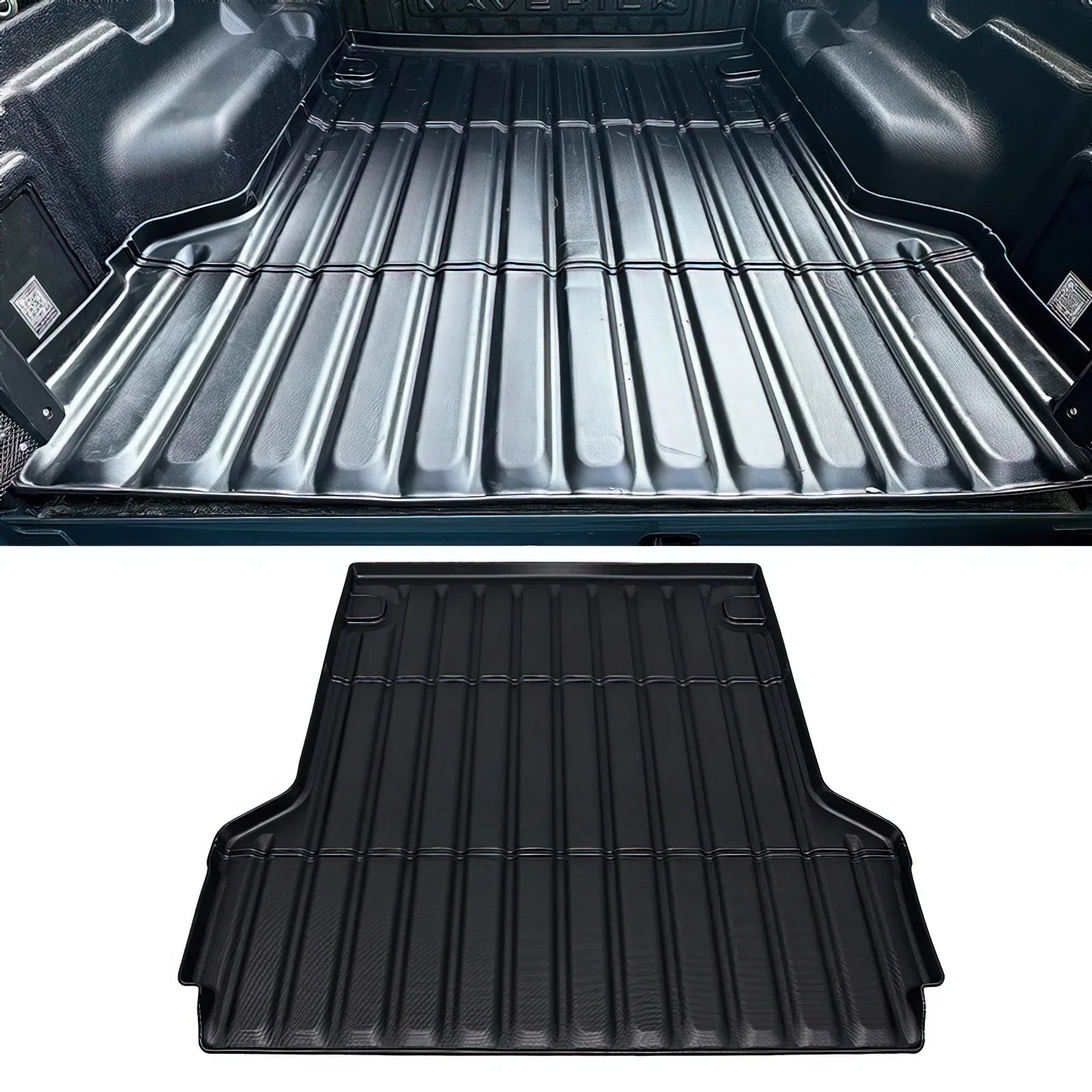 Ikon Motorsports Truck Bed Mat Compatible With 2022-2024 Ford Maverick, Black Rear Storage Floor Liner  Pickup Cargo Guard All Weather 3D Heavy Duty Trunk Flooring Protector Cover