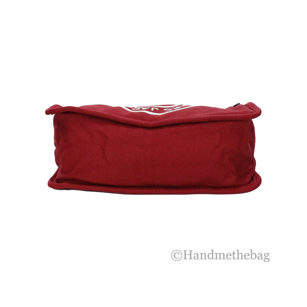 Marc Jacobs Medium Savvy Red Canvas Fabric Shoulder Convertible Tote Purse Bag