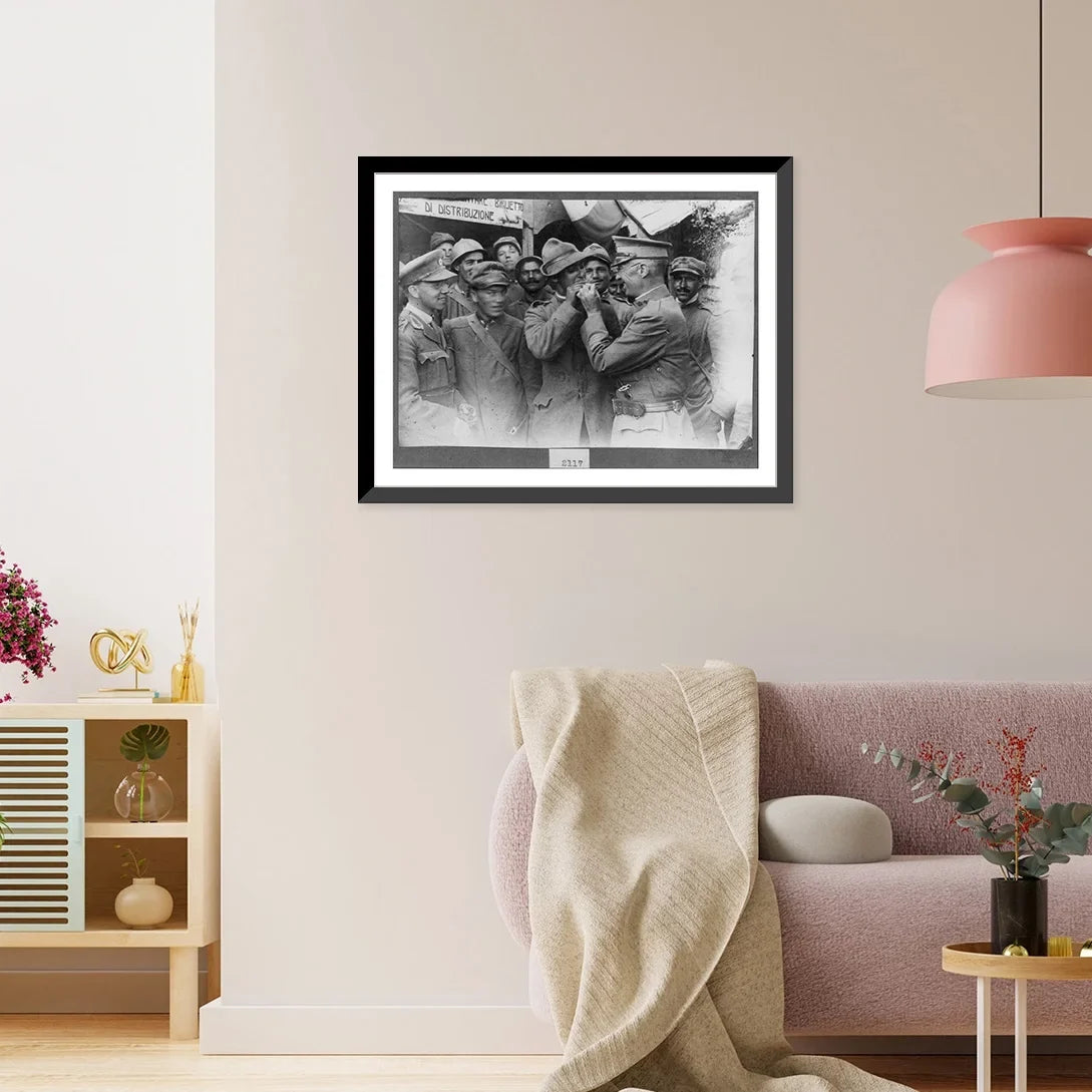 Historic Framed Print, [The Italian Front:  friendly light on Grappa], 17-7/8" x 21-7/8"