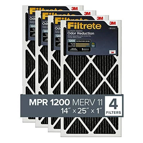 Filtrete 14x25x1,  Furnace Air Filter,  1200, Allergen Defense Odor Reduction, 6-Pack (exact dimensions 13.81 x 24.81 x 0.81)