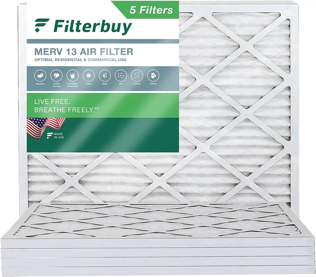Filterbuy 20x24x1  13 Pleated   Furnace Air Filters (5-Pack)