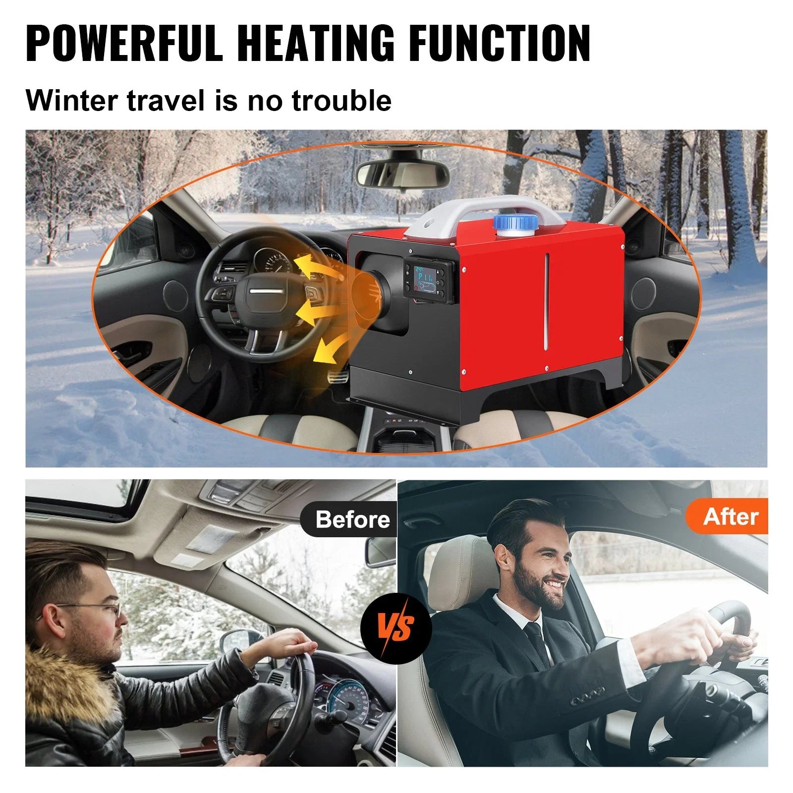 Diesel Air Heater, 5KW 12V Parking Heater, Mini Truck Heater, Single Outlet Hole, with Black , Remote Control, Fast Heating Diesel Heater, For  Truck, Boat, Bus, Car Trailer, Motorhomes