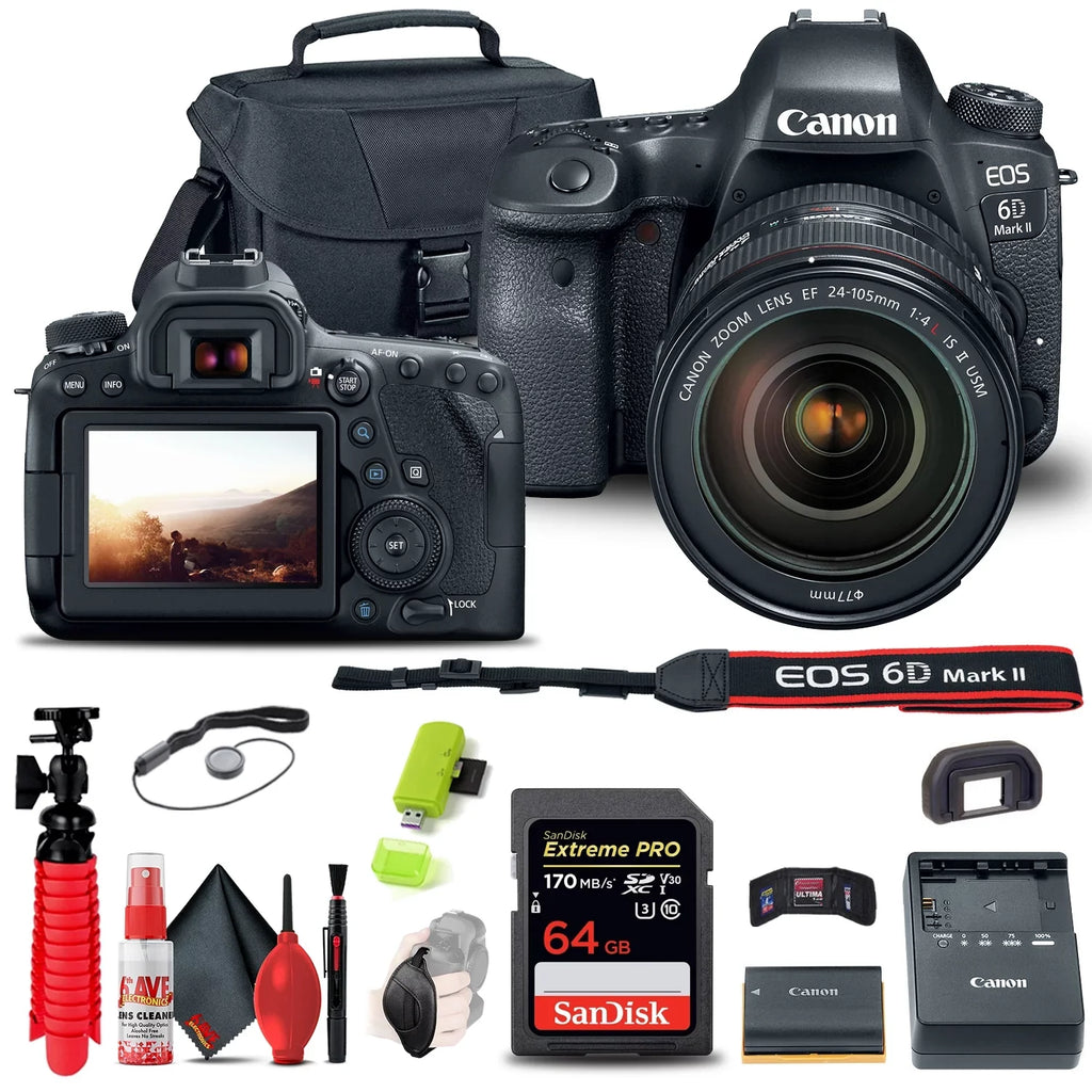 Canon  6D Mark  Camera with 24-105mm f/4L  Lens (1897C009) + 64GB + More