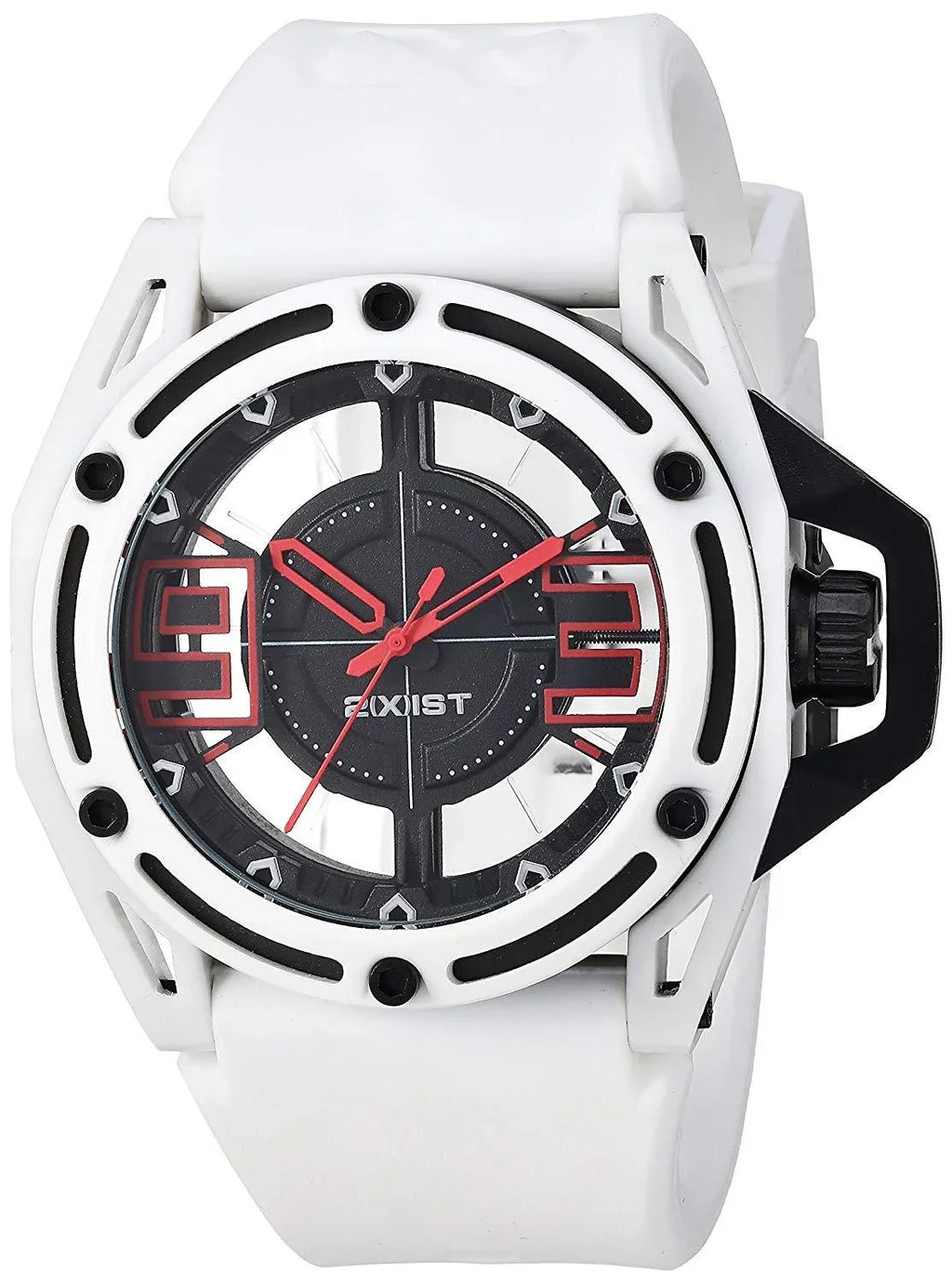 ' Quartz Stainless Steel and Silicone Casual Watch, Color:White (Model: 2X1-008)