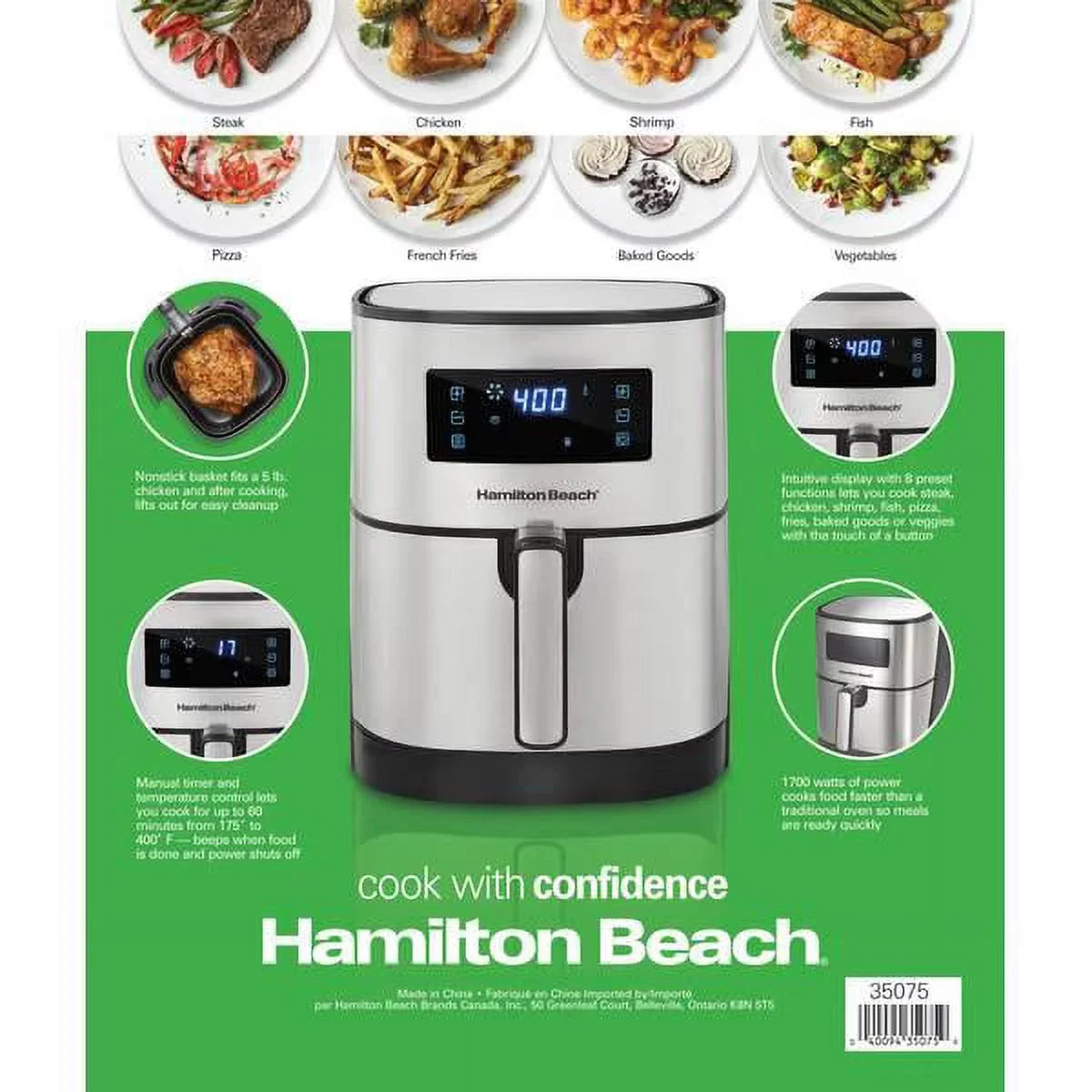 5 Liter Digital Air Fryer with Nonstick Basket