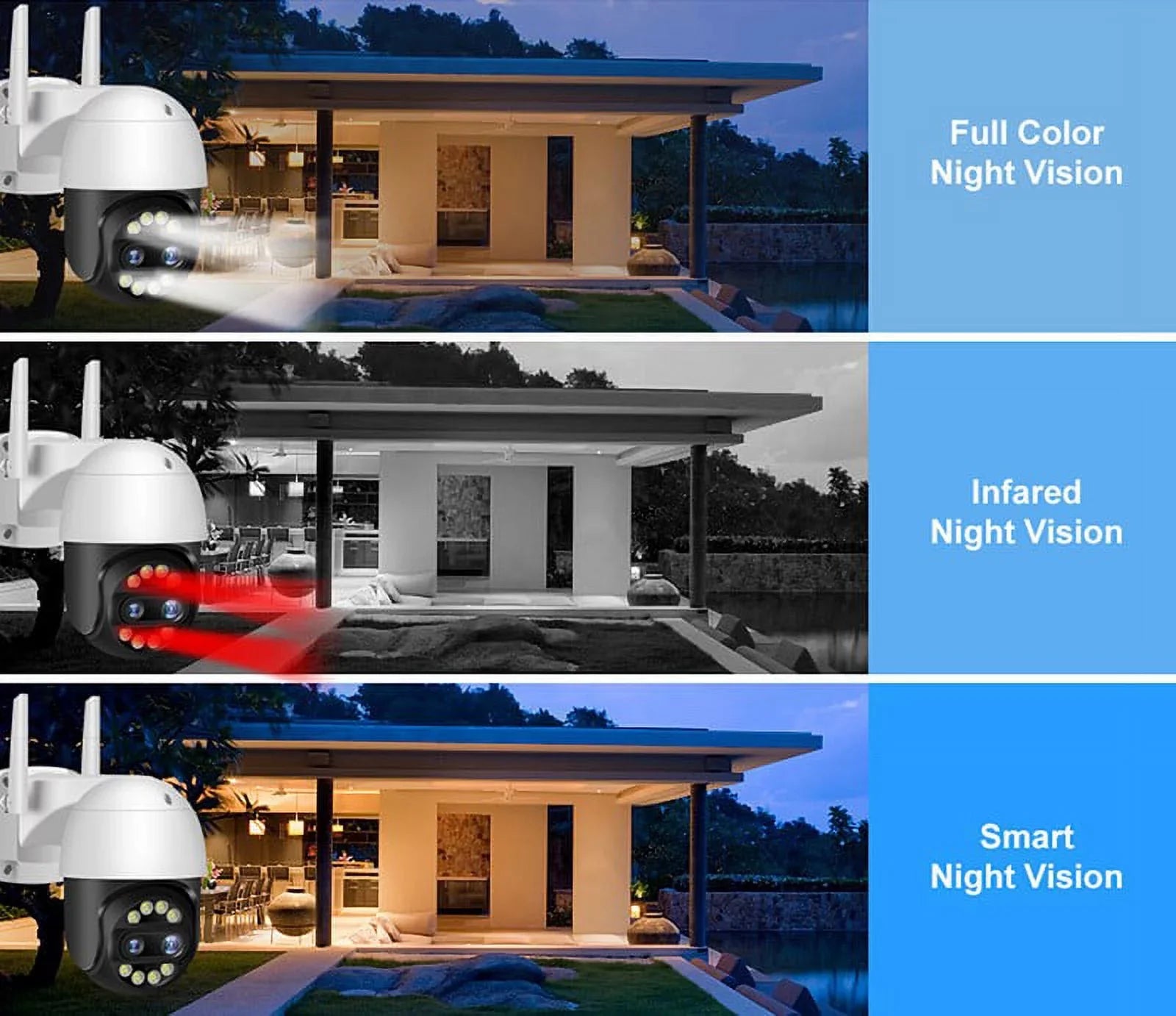 ICSee WiFi  Camera Dual Lens  Wireless Outdoor   Home Security Camera