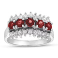 Louis Creations  1.30  Diamond & Ruby Band, 14K White Gold - Size 7.5