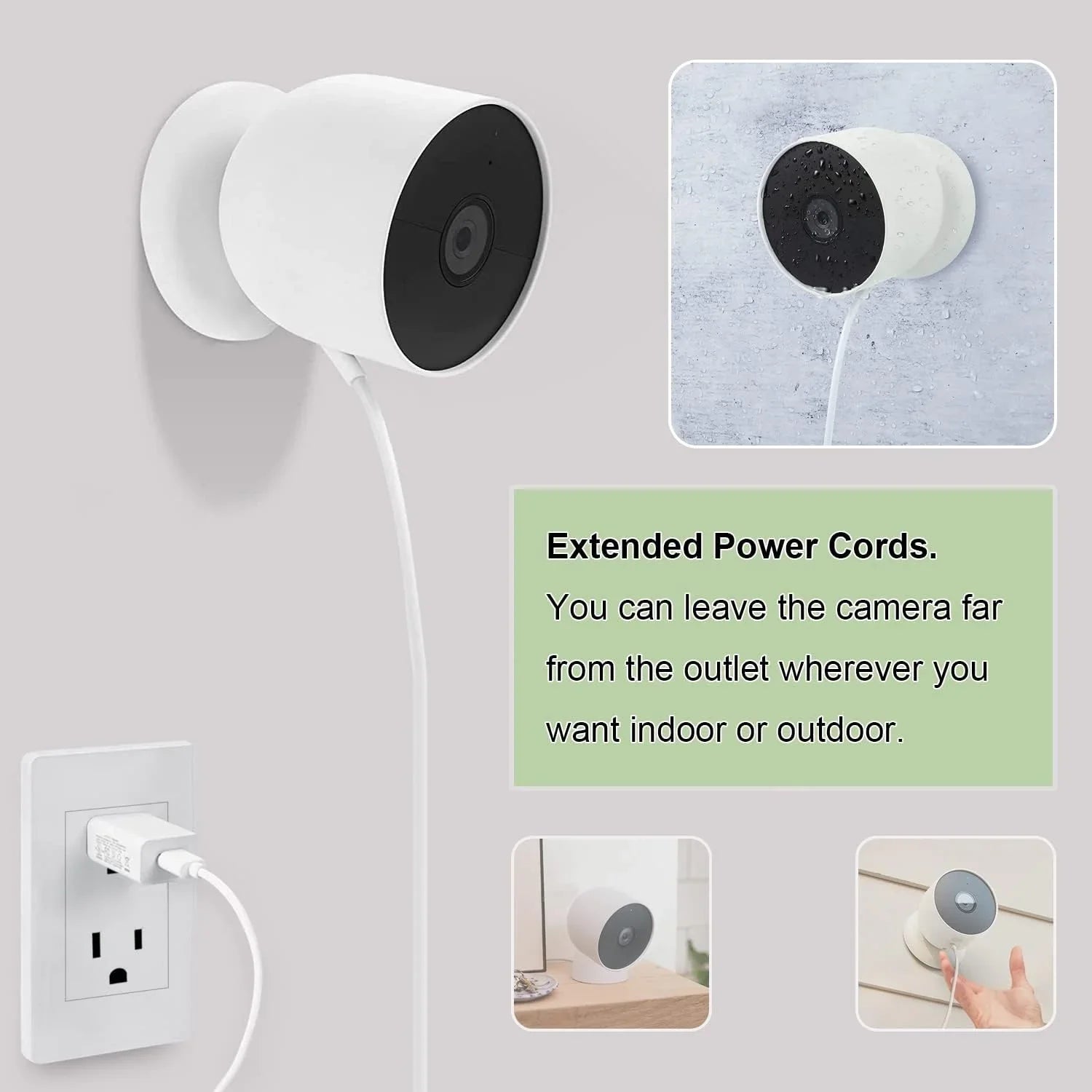 Power Cord for Google Nest Cam (y) Only, Weatherproof Charging Cable - 6 ft/2m