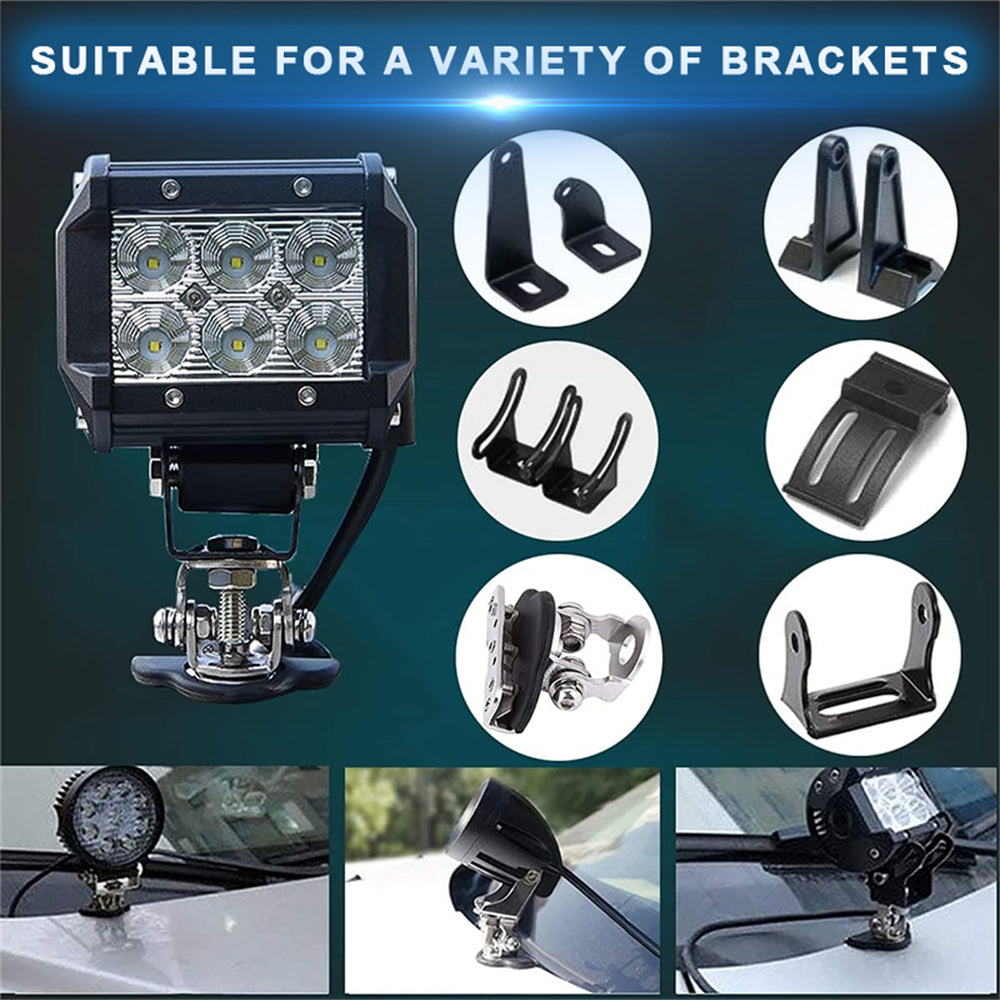 Jercoda 2 Set 45W  Work Light with  Work Light Bar Mount Bracket Clamp Holder for  Car Truck   Universal Cars