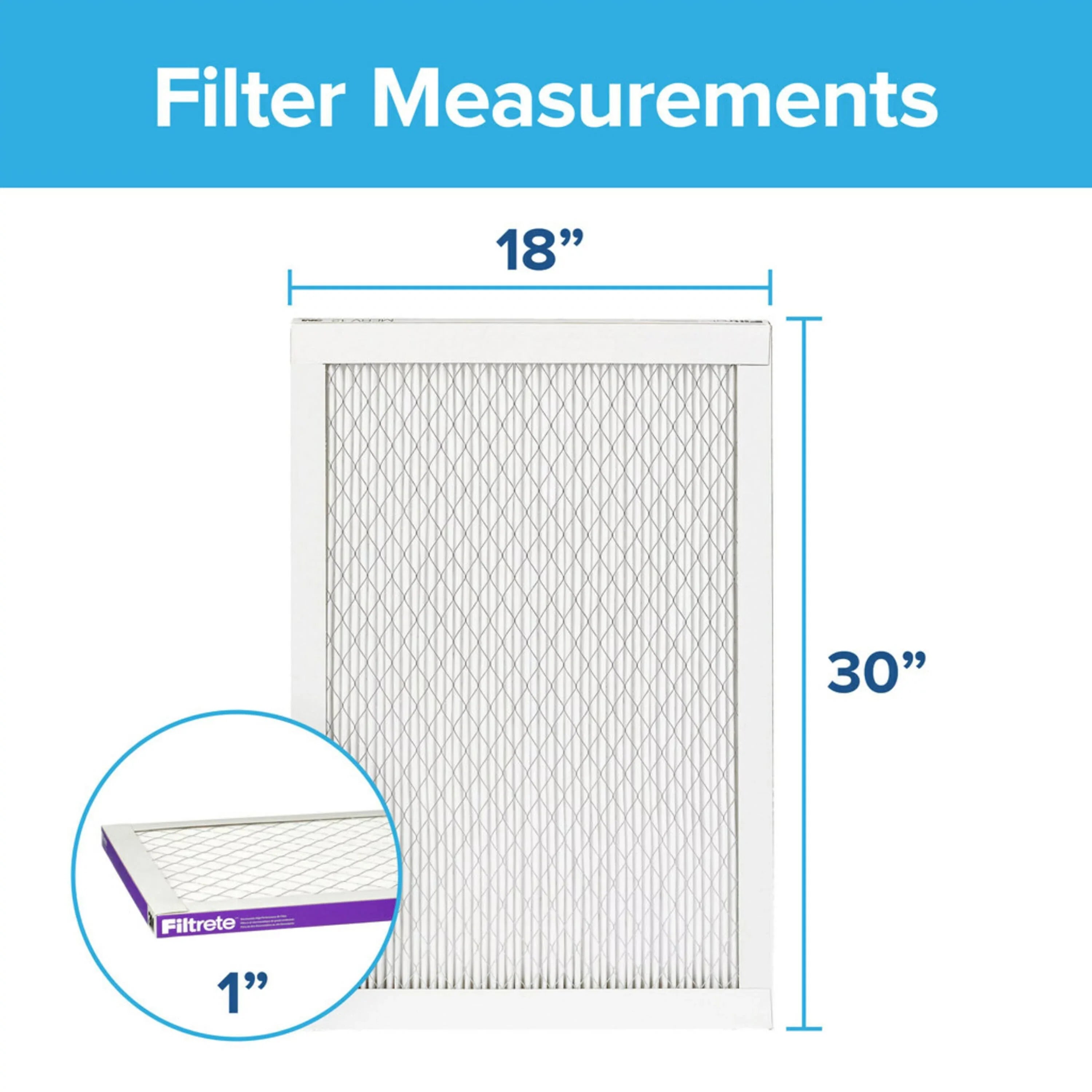 Filtrete 18x30x1 Air Filter,  1500  12, Advanced Allergen Reduction, 4 Filters