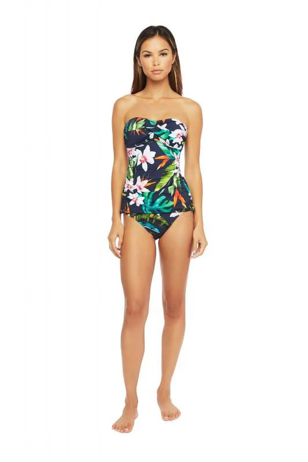 Lauren Ralph Lauren  Watercolor Tropical Print Tankini Swim Top,  16