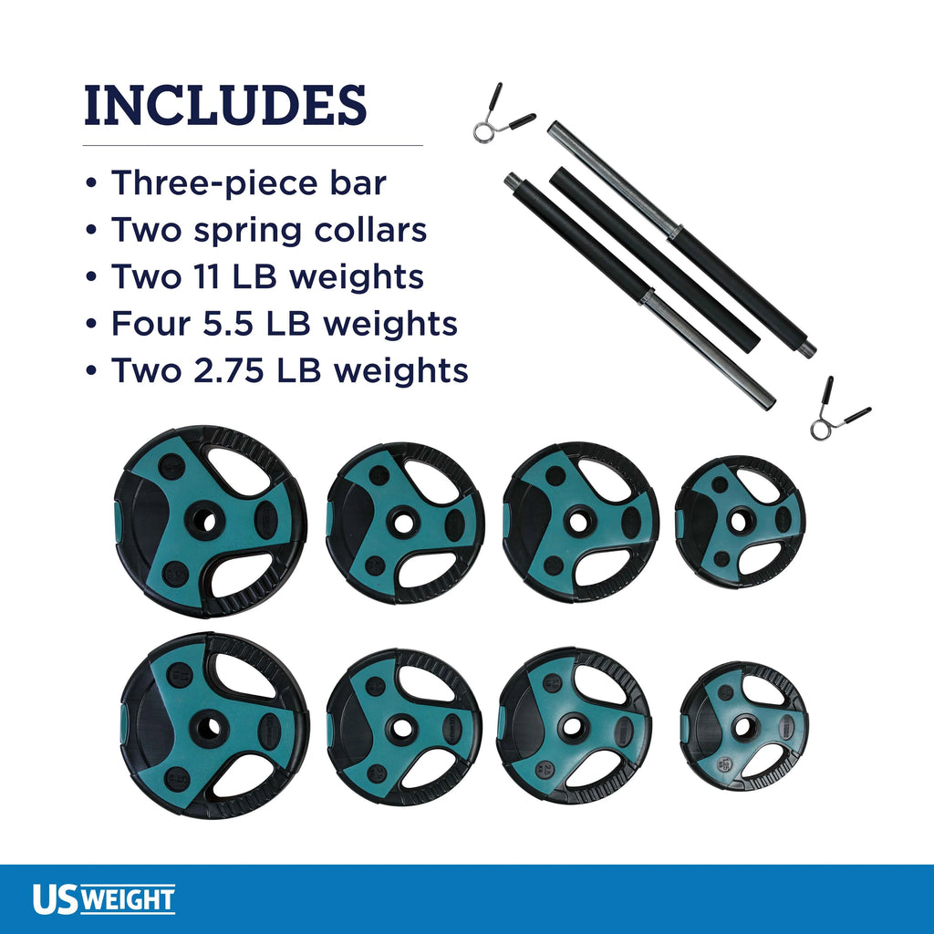 Weight 54 lb. Weight Set with 55-inch Bar and Grip Weight Plates