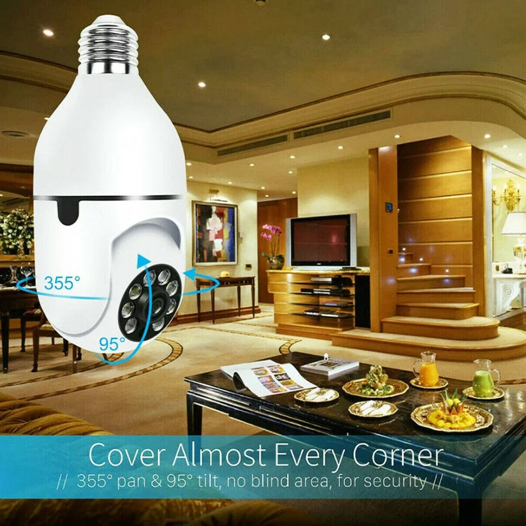 2Pack  Socket Light Bulb Camera Wireless Wi-Fi 2.4Ghz &5Ghz 360° Motion Detector Surveillance Camera Two Way Talk/Night Vision/Light Bulb Camera