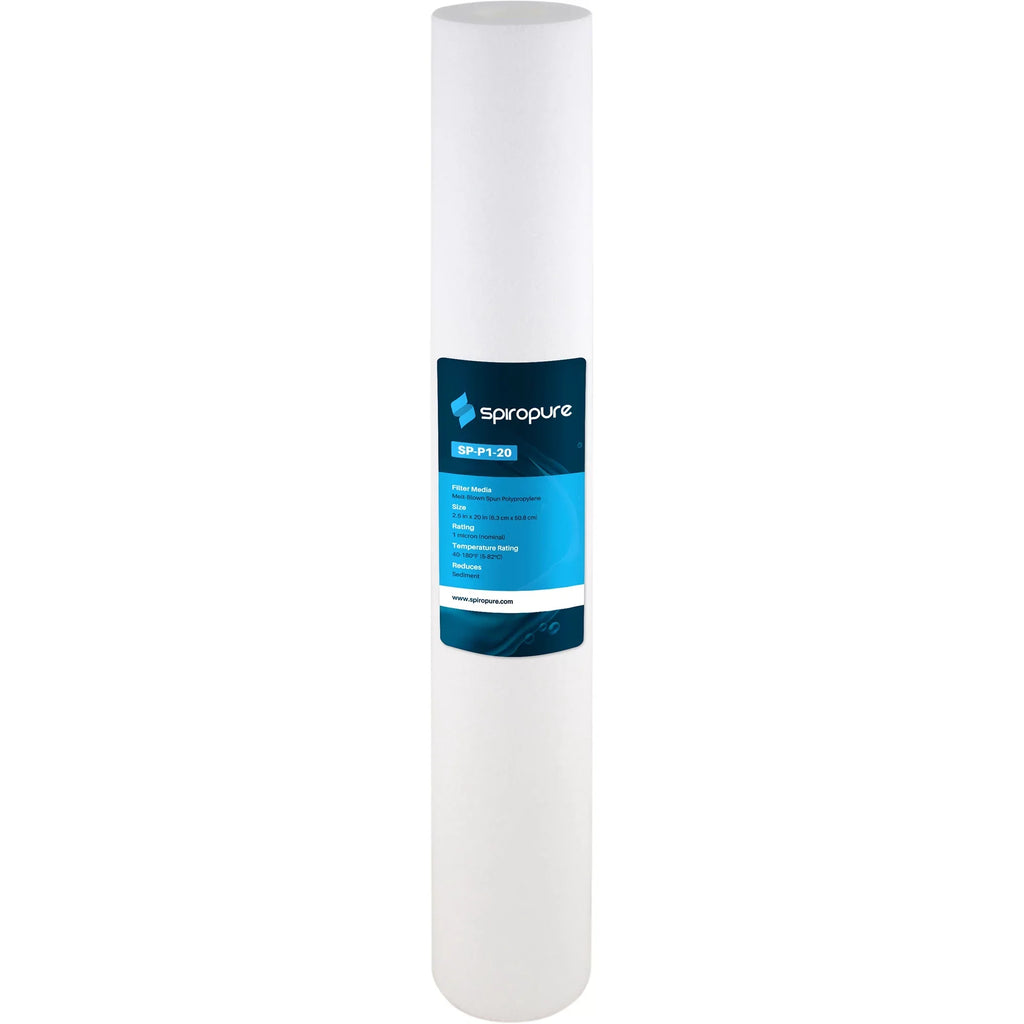 SpiroPure 20 x 2.5 Inch 1 Micron Melt-Blown Polypropylene Filter (20 Pack)