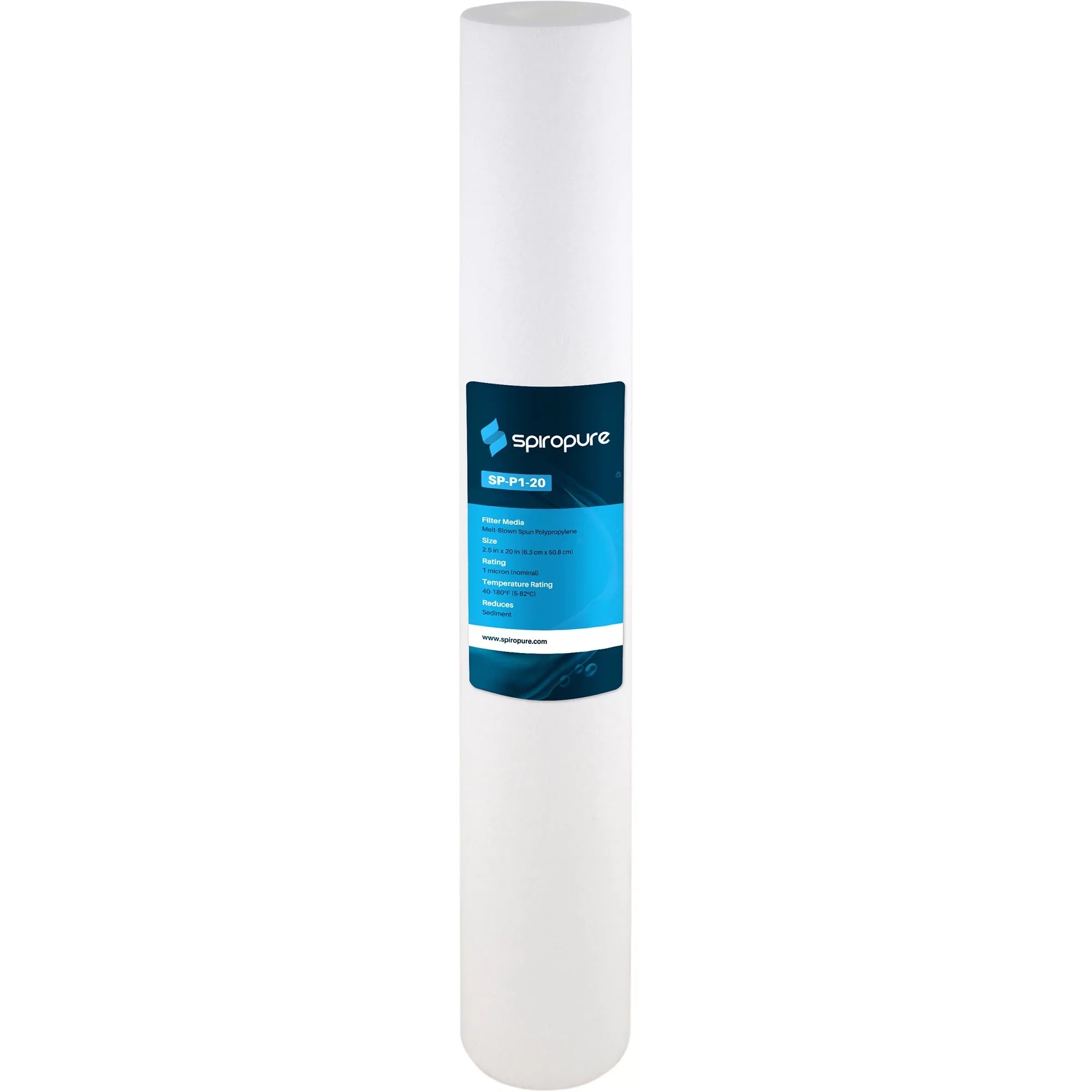 SpiroPure 20 x 2.5 Inch 1 Micron Melt-Blown Polypropylene Filter (20 Pack)