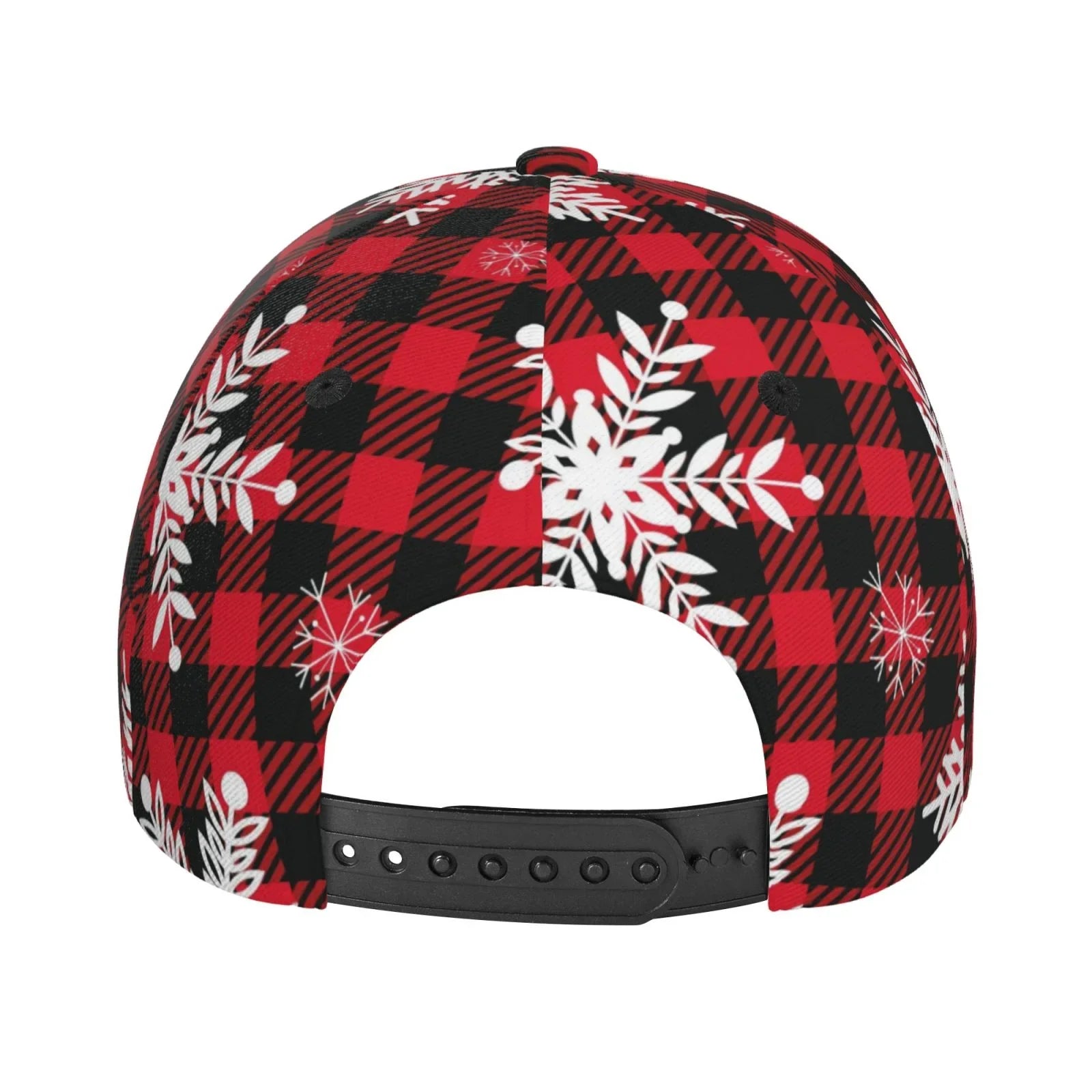 Balery Baseball Cap Adjustable Size for Running Workouts and Outdoor Activities All Seasons Dad Hat(Snowflakes On  Buffalo Plaid)