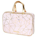 Tartan + Twine Gold Foil Pink Geo Zip Beauty Cosmetic Bag 3-Piece Deluxe Weekender Set, 1