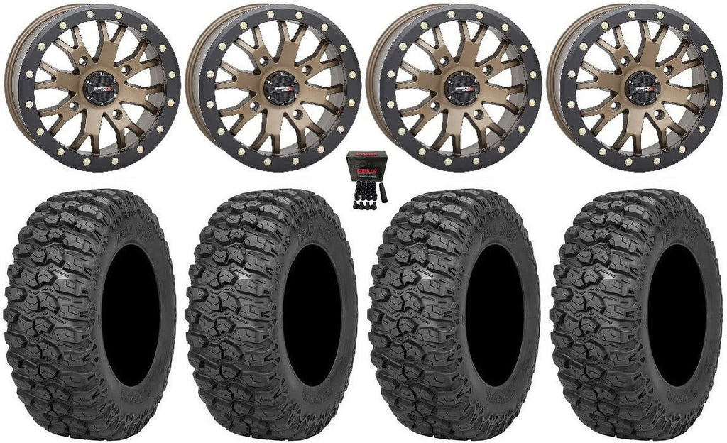 System 3 -4 Bronze (4+3) 15" Wheels 32" Trail Saw 2.0 Tires Can-Am Commander Maverick Renegade Outlander Defender