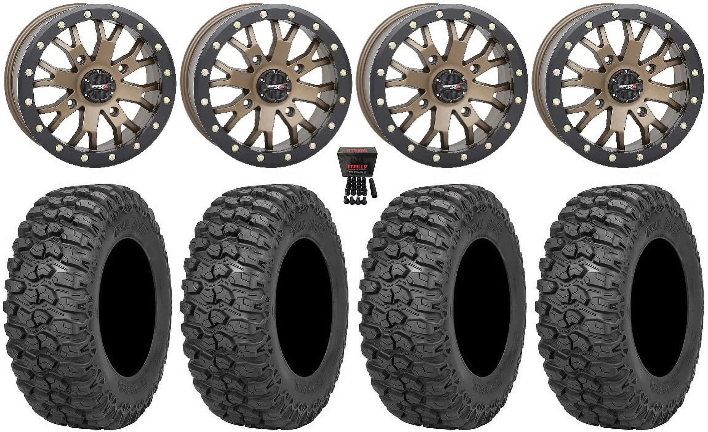 System 3 -4 Bronze (4+3) 15" Wheels 32" Trail Saw 2.0 Tires Can-Am Commander Maverick Renegade Outlander Defender
