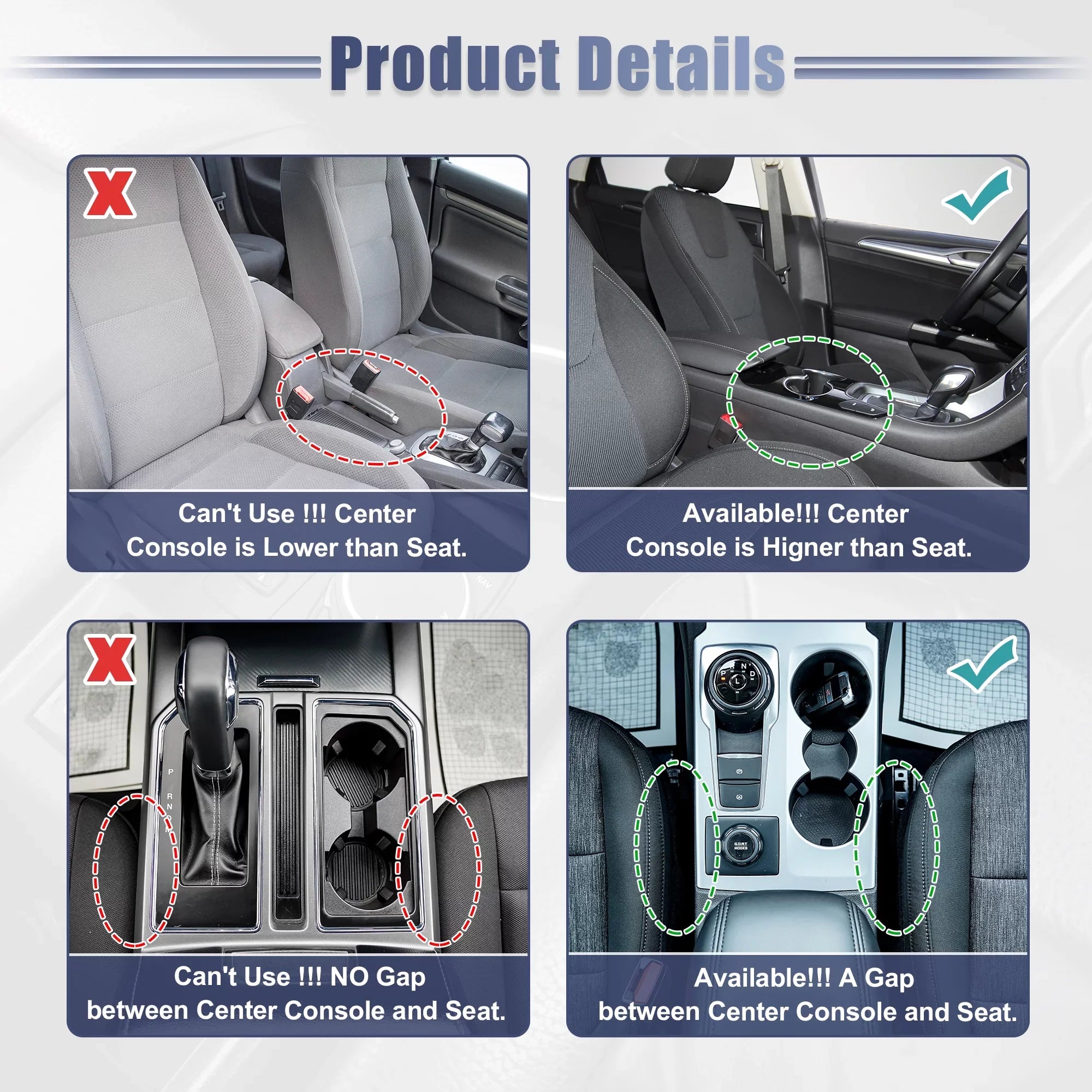 2pcs Car Seat Gap Filler Multi-function Car Seat Organizer Console Side Pocket Storage Box Brown
