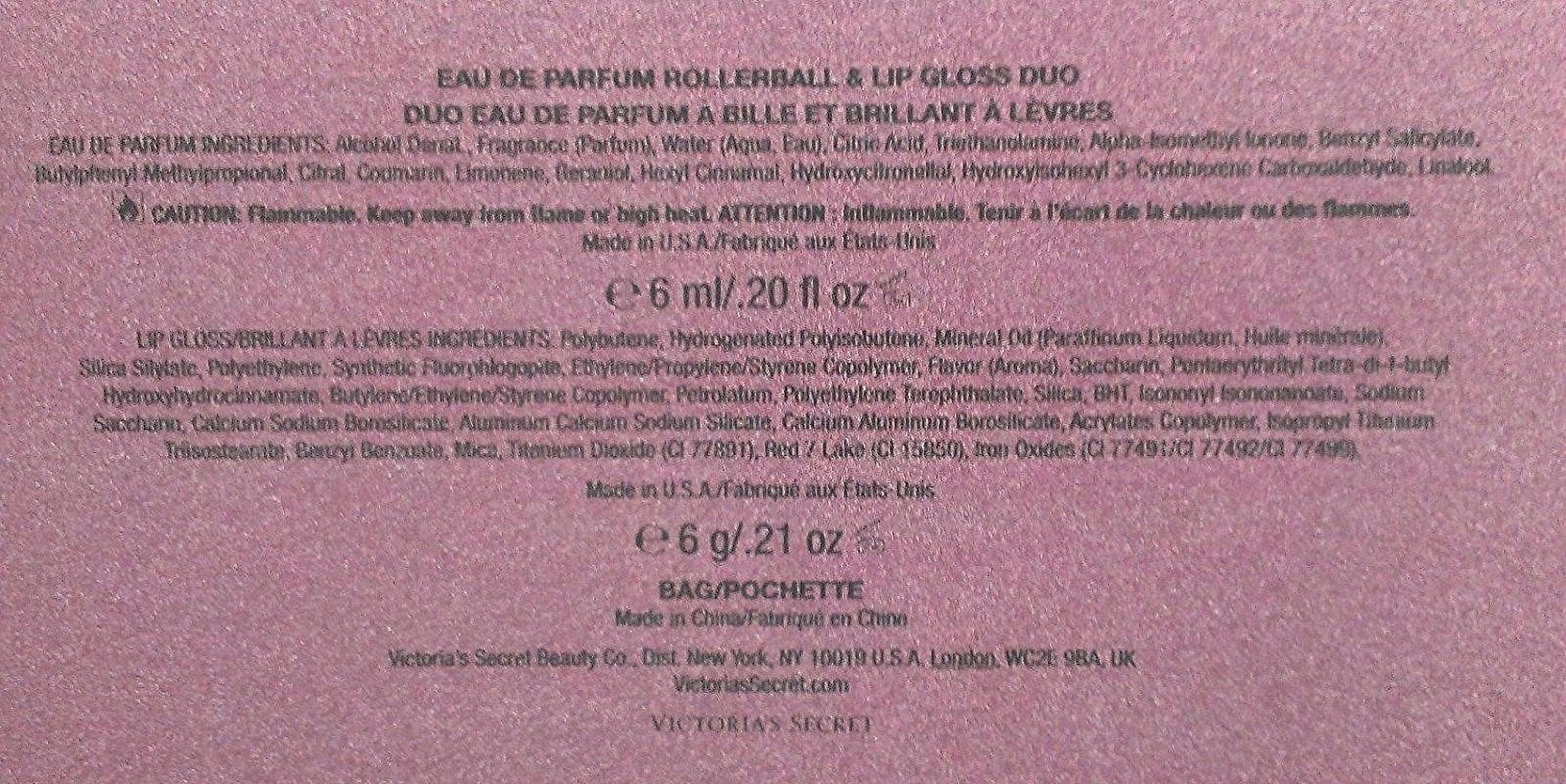 Victoria's Secret Heavenly Rollerball Lip Gloss Duo Eau De Parfum & Glitter Bag Party Set Gold Sparkle Bag Perfume